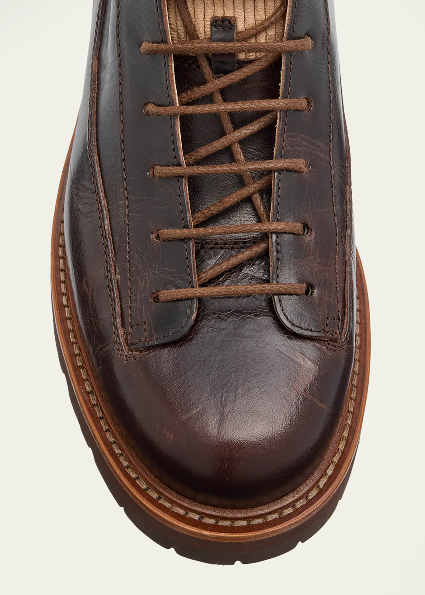 Brunello Cucinelli Men's Urban Leather Hiking Boots Image 4 of 5