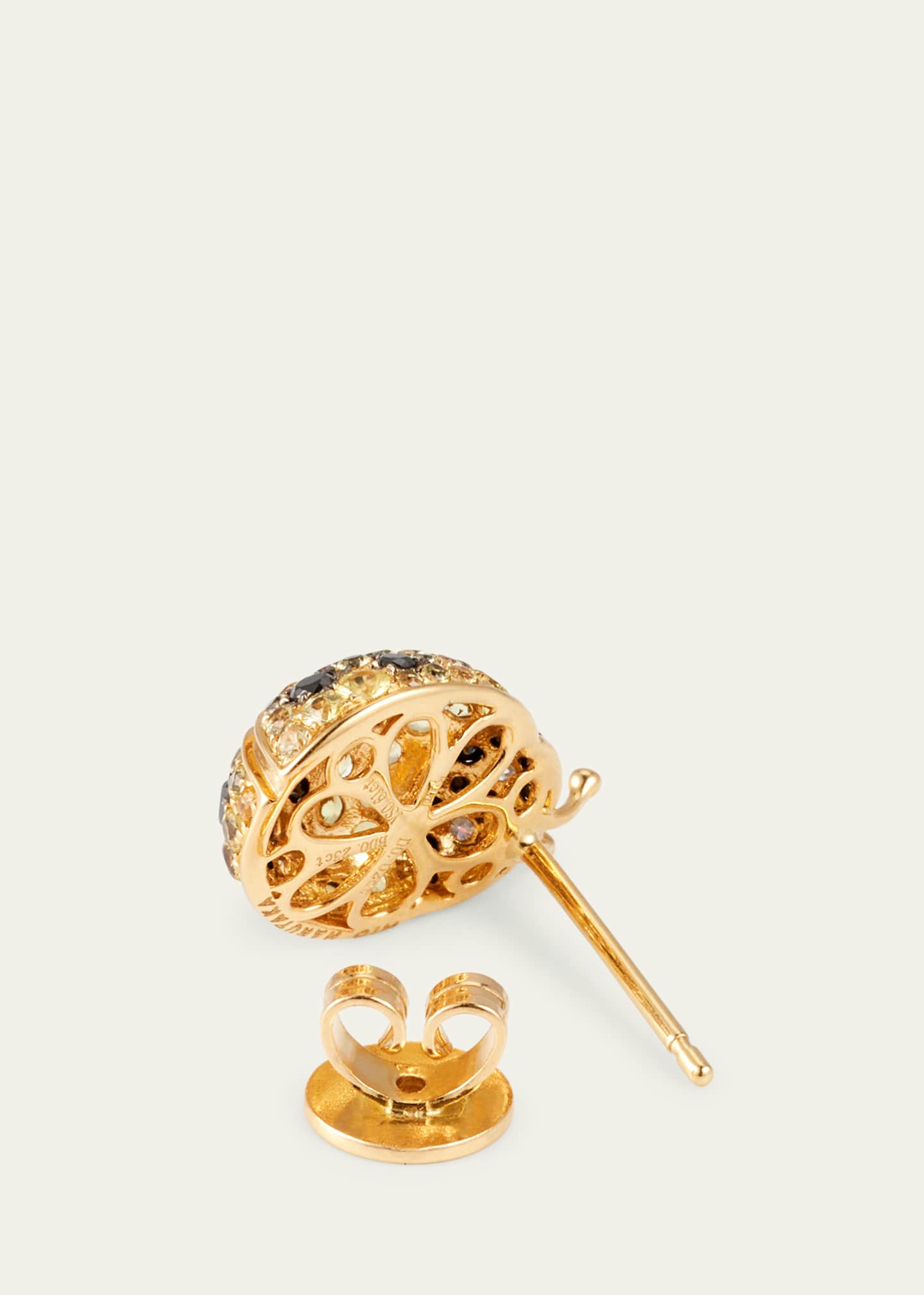 Mio Harutaka 18K Yellow and White Gold Ladybird Earring with Yellow Sapphire and Diamonds, Single Image 4 of 4