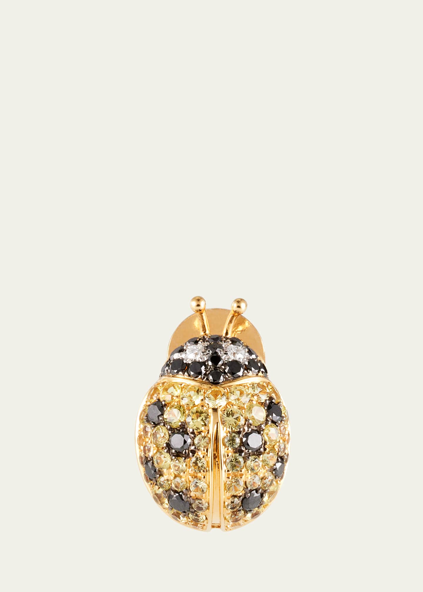 Mio Harutaka 18K Yellow and White Gold Ladybird Earring with Yellow Sapphire and Diamonds, Single Image 1 of 4