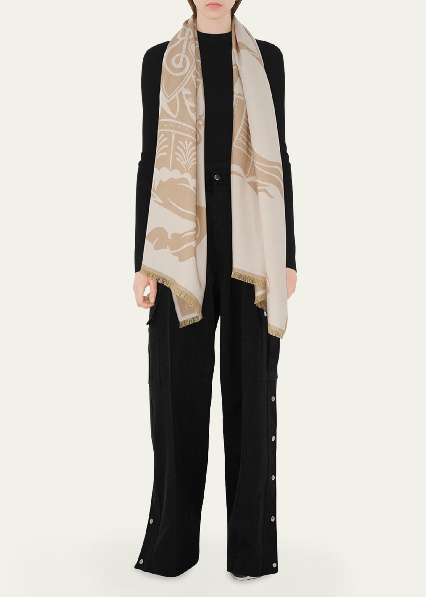 Burberry Jacquard Woven Wool Cotton Scarf Bergdorf Goodman