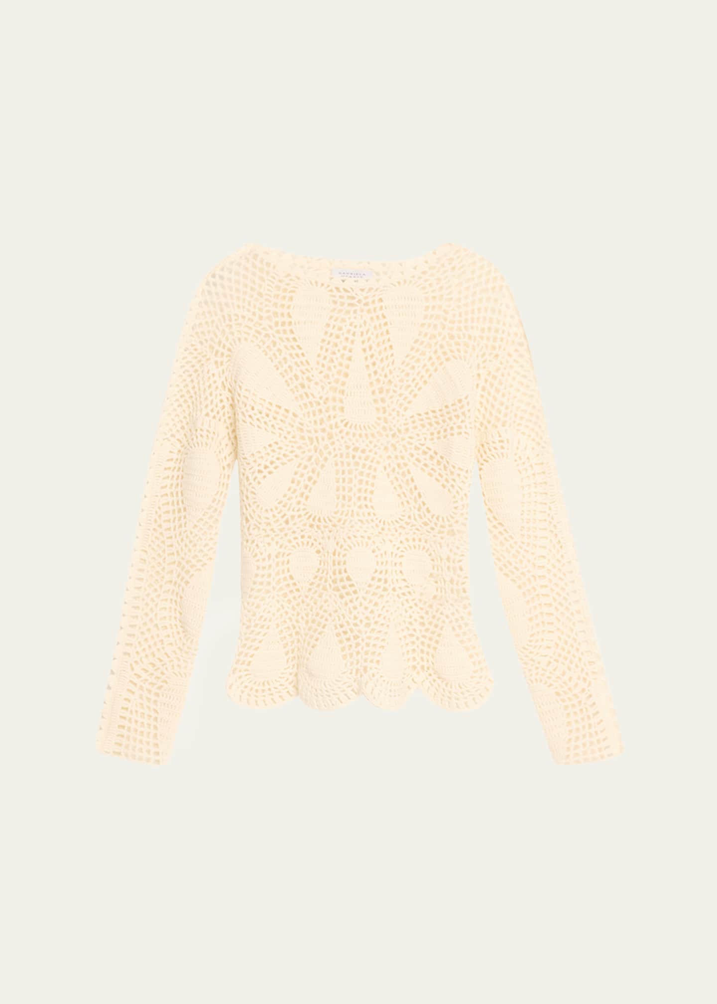 Gabriela Hearst Capps Cashmere-Blend Crochet Top Image 1 of 5