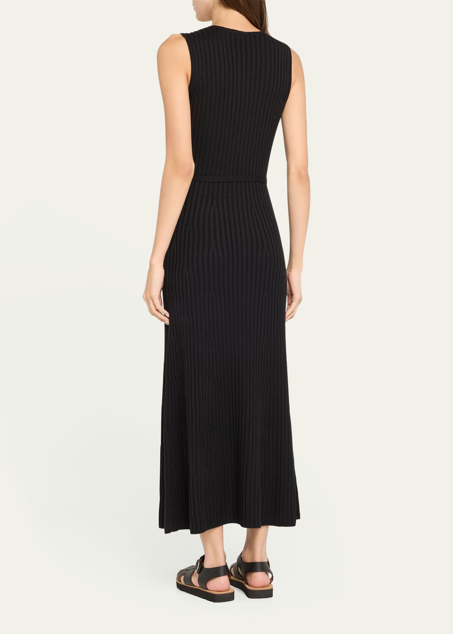 Gabriela Hearst Meier Cashmere-Blend Ribbed Knit Maxi Dress with Belt Image 3 of 5