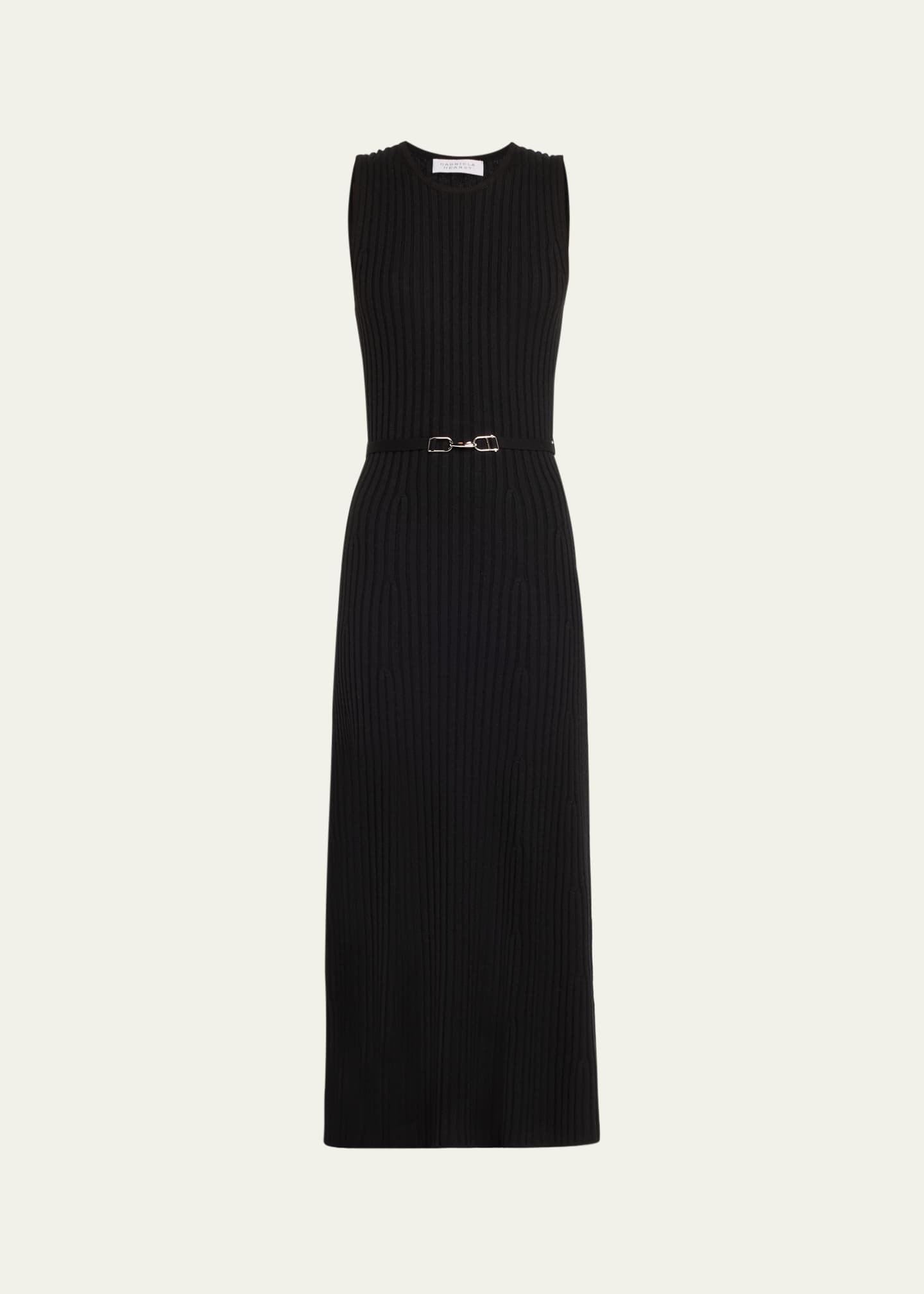 Gabriela Hearst Meier Cashmere-Blend Ribbed Knit Maxi Dress with Belt Image 1 of 5
