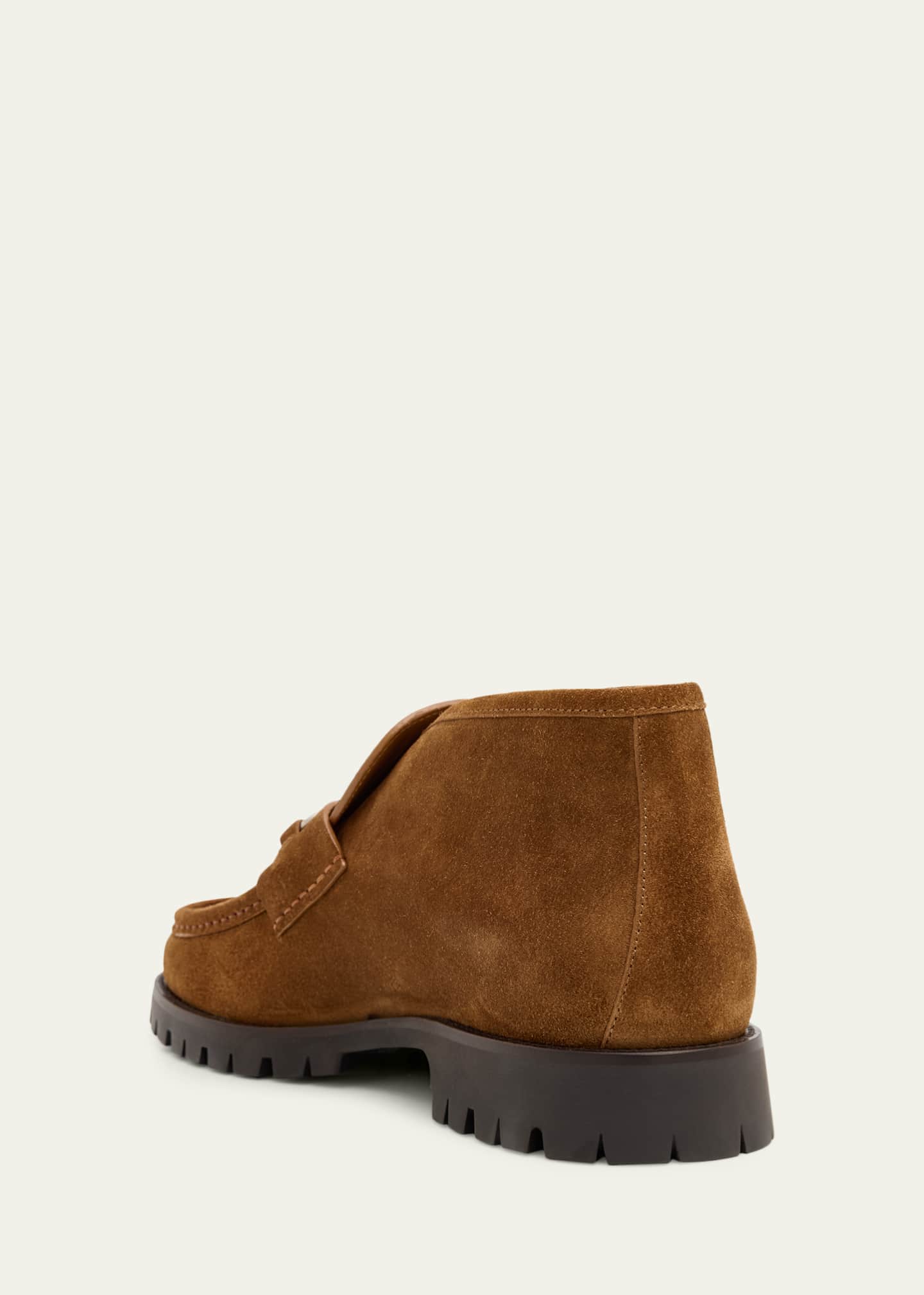 Gucci Men's Sylke Suede Bit Lug-Sole Chukka Boots - Bergdorf Goodman