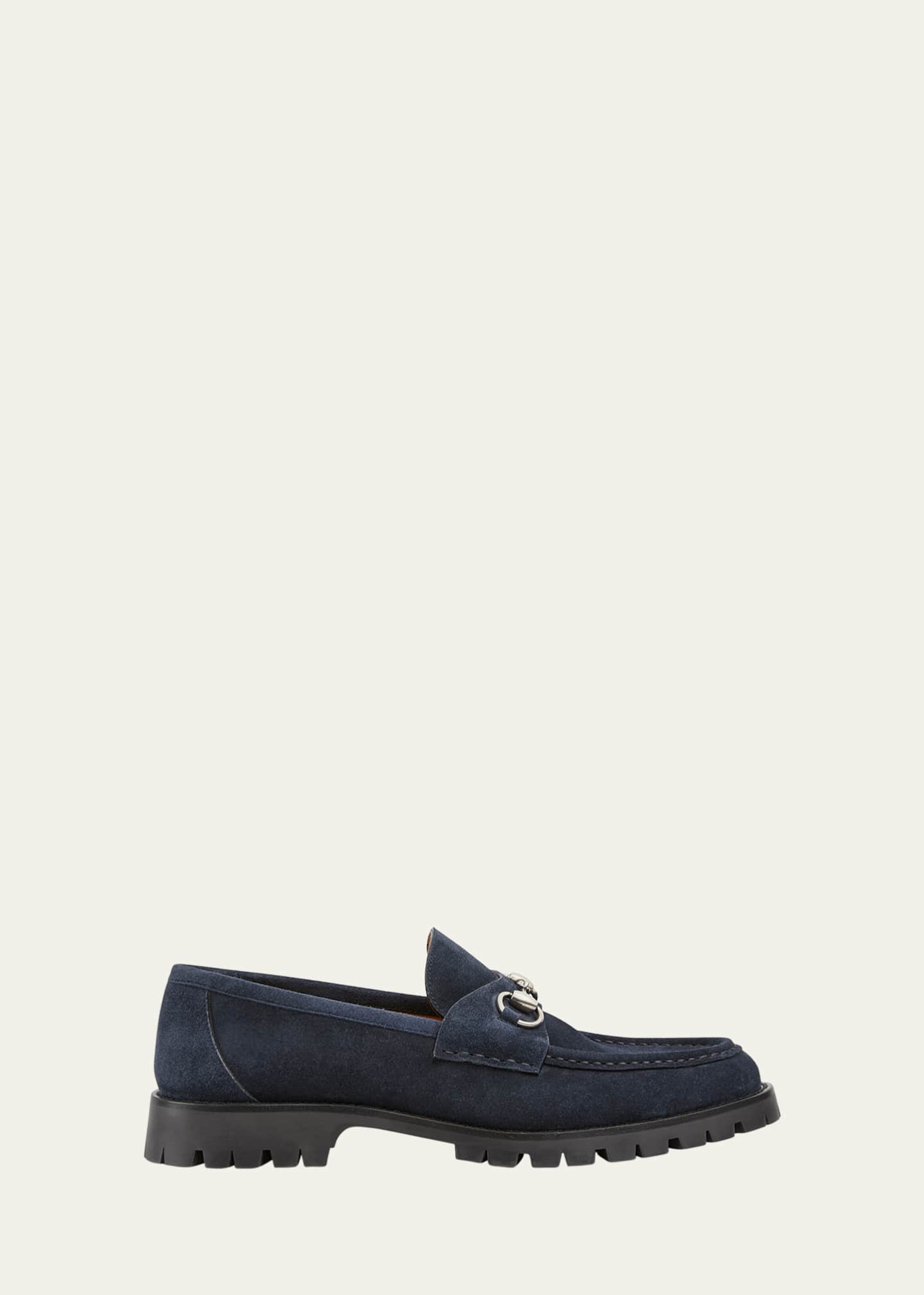 Gucci Men's Sylke Suede Horsebit Loafers Image 1 of 3