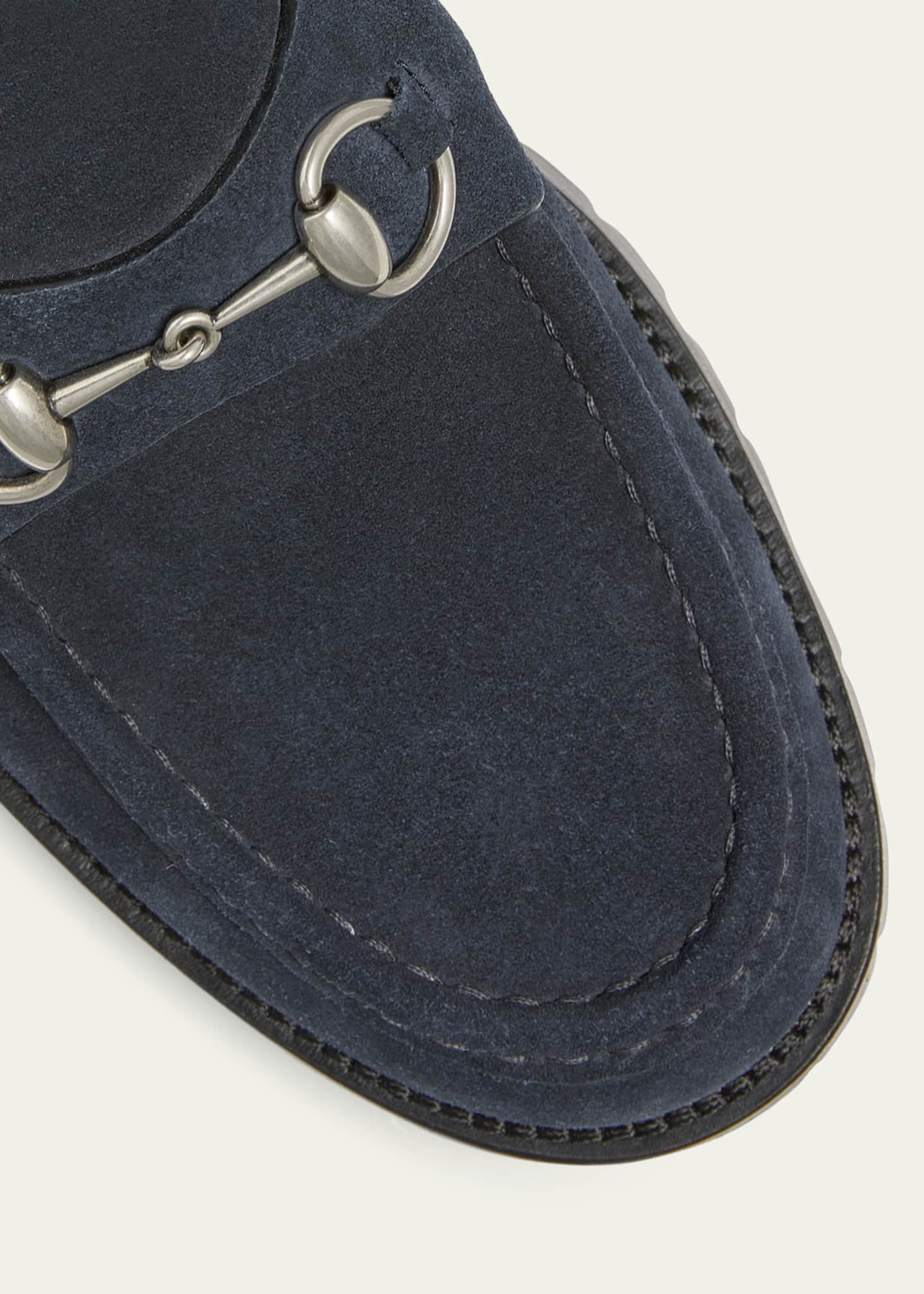 Gucci Men's Sylke Suede Horsebit Loafers Image 3 of 3