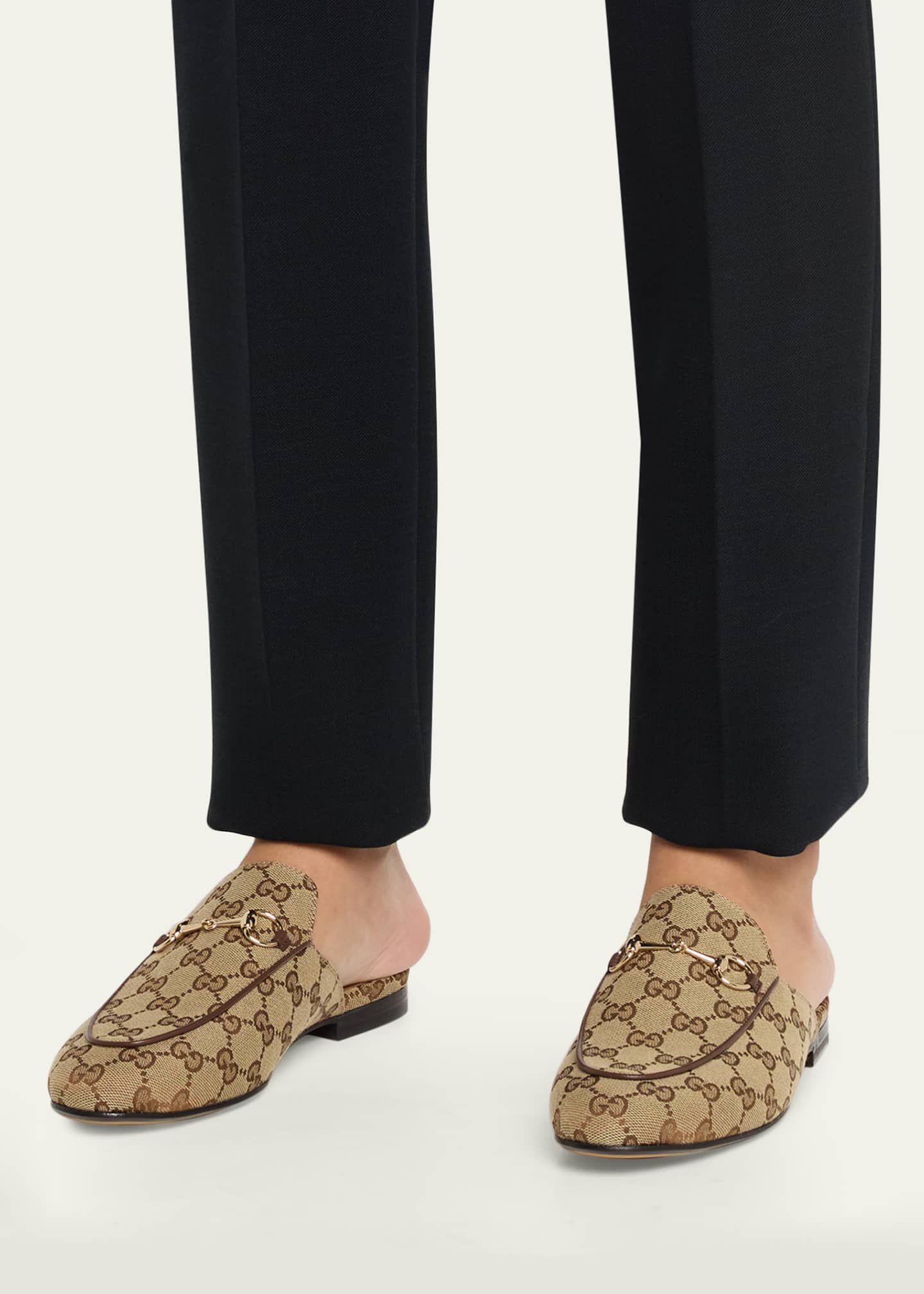 Gucci Princetown GG Canvas Bit Loafer Mules - Bergdorf Goodman