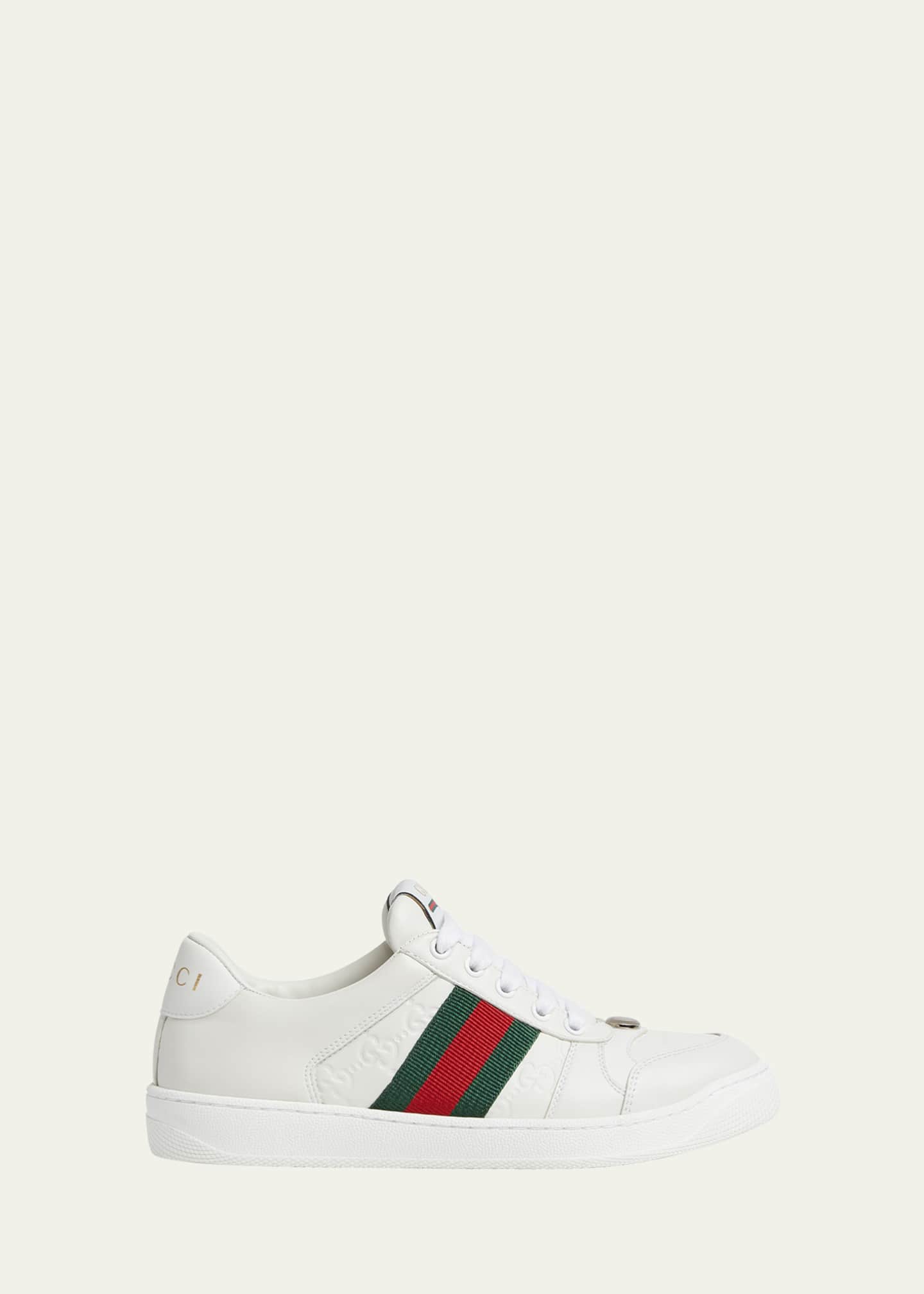 Gucci GG Embossed Leather Low-Top Sneakers - Bergdorf Goodman