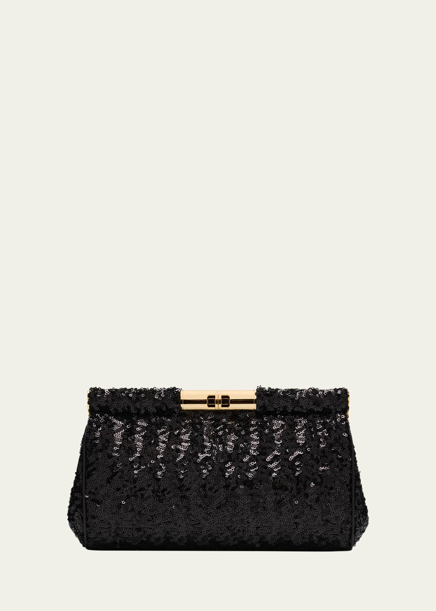 Dolce&Gabbana Marlene Medium Sequined Clutch Bag Image 1 of 6