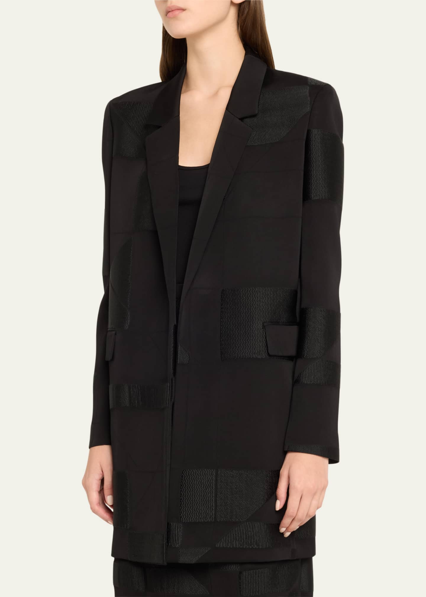 Lafayette 148 New York Textured Tie-Waist Blazer Image 4 of 5