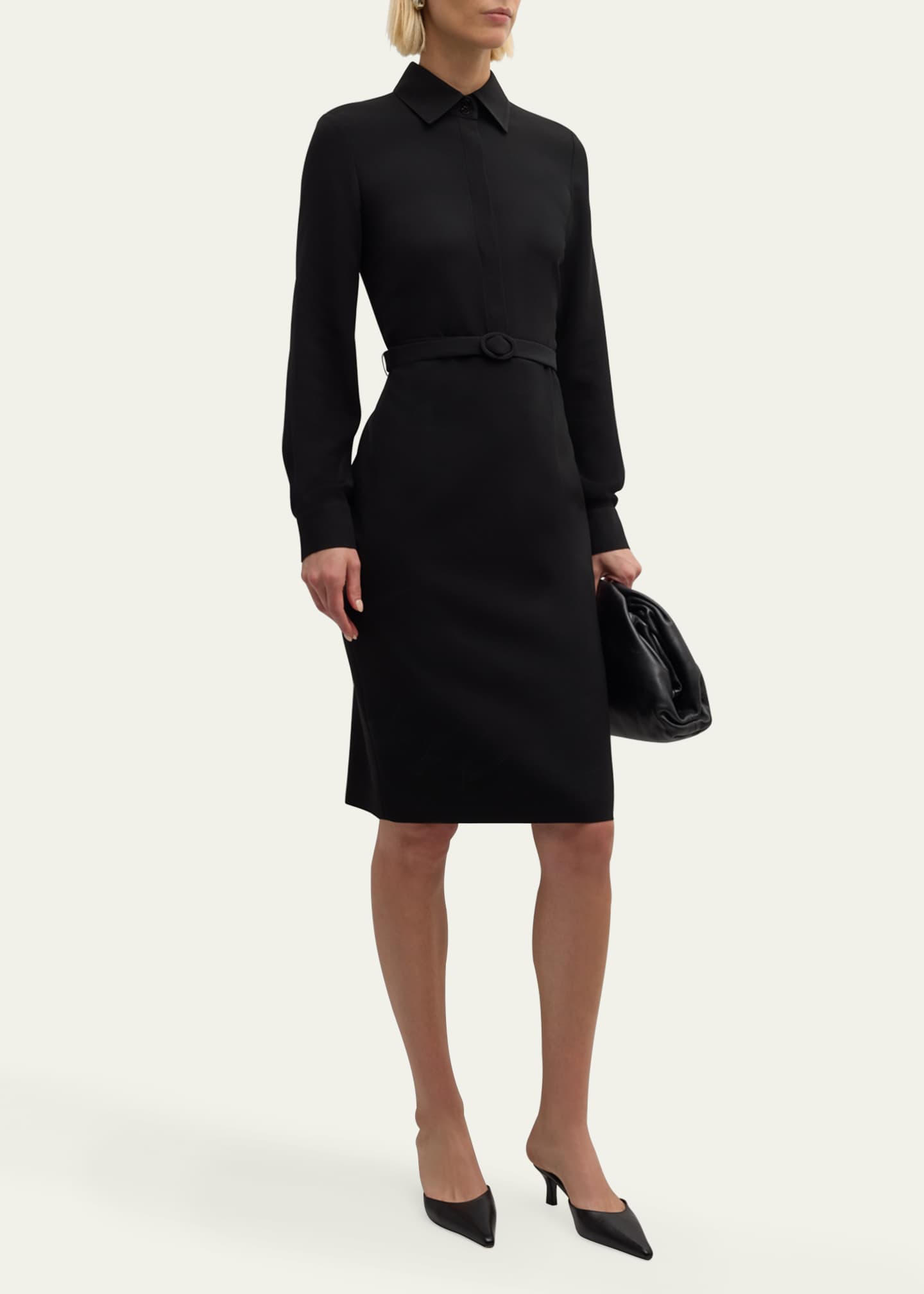 Lafayette 148 New York Belted Crepe Shirtdress Image 2 of 5