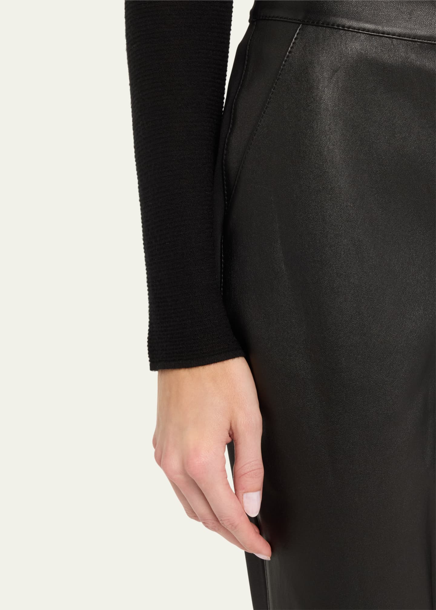 Lafayette 148 New York Leather and Acclaimed Stretch Cigarette Pants Image 5 of 5