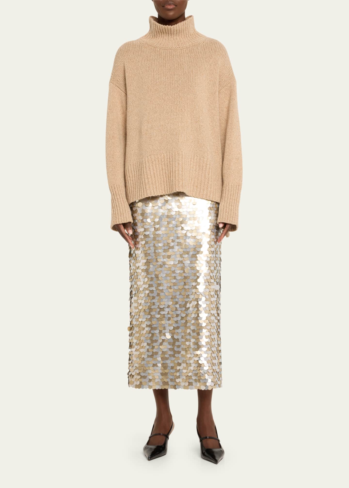 Lafayette 148 New York Oversized High-Low Turtleneck Cashmere Sweater Image 2 of 5