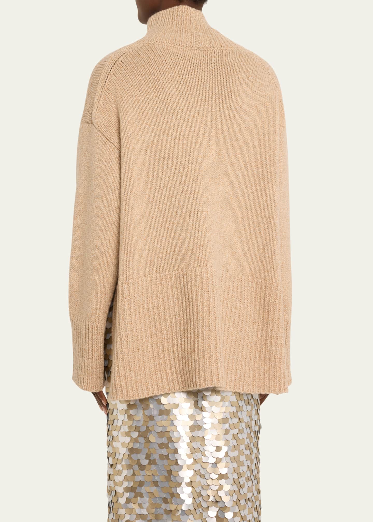 Lafayette 148 New York Oversized High-Low Turtleneck Cashmere Sweater Image 3 of 5