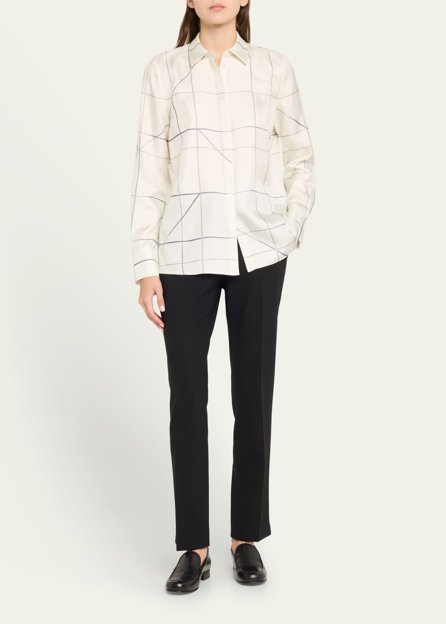 Lafayette 148 New York Scottie Graphic-Print Silk Twill Blouse Image 2 of 5