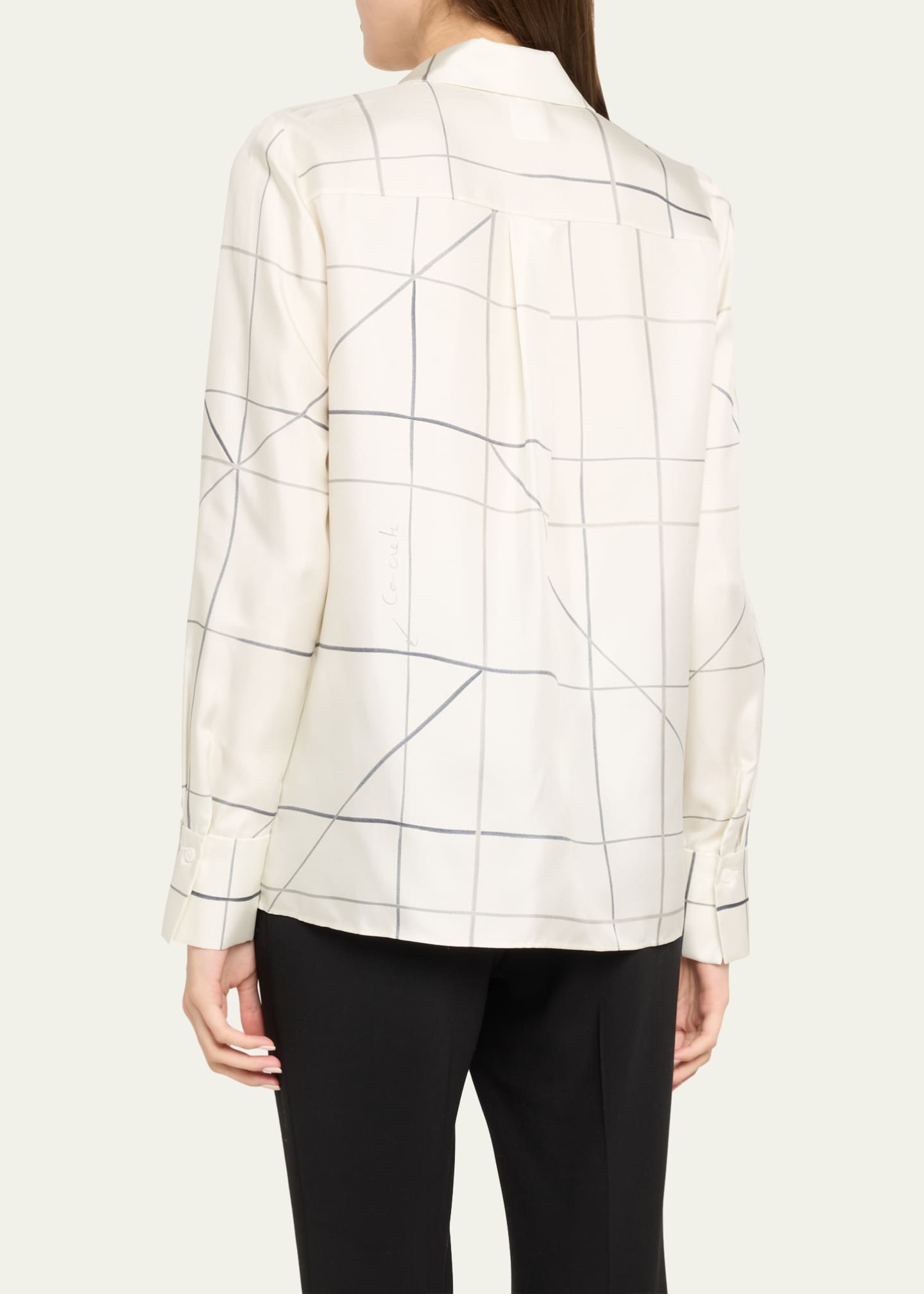 Lafayette 148 New York Scottie Graphic-Print Silk Twill Blouse Image 3 of 5