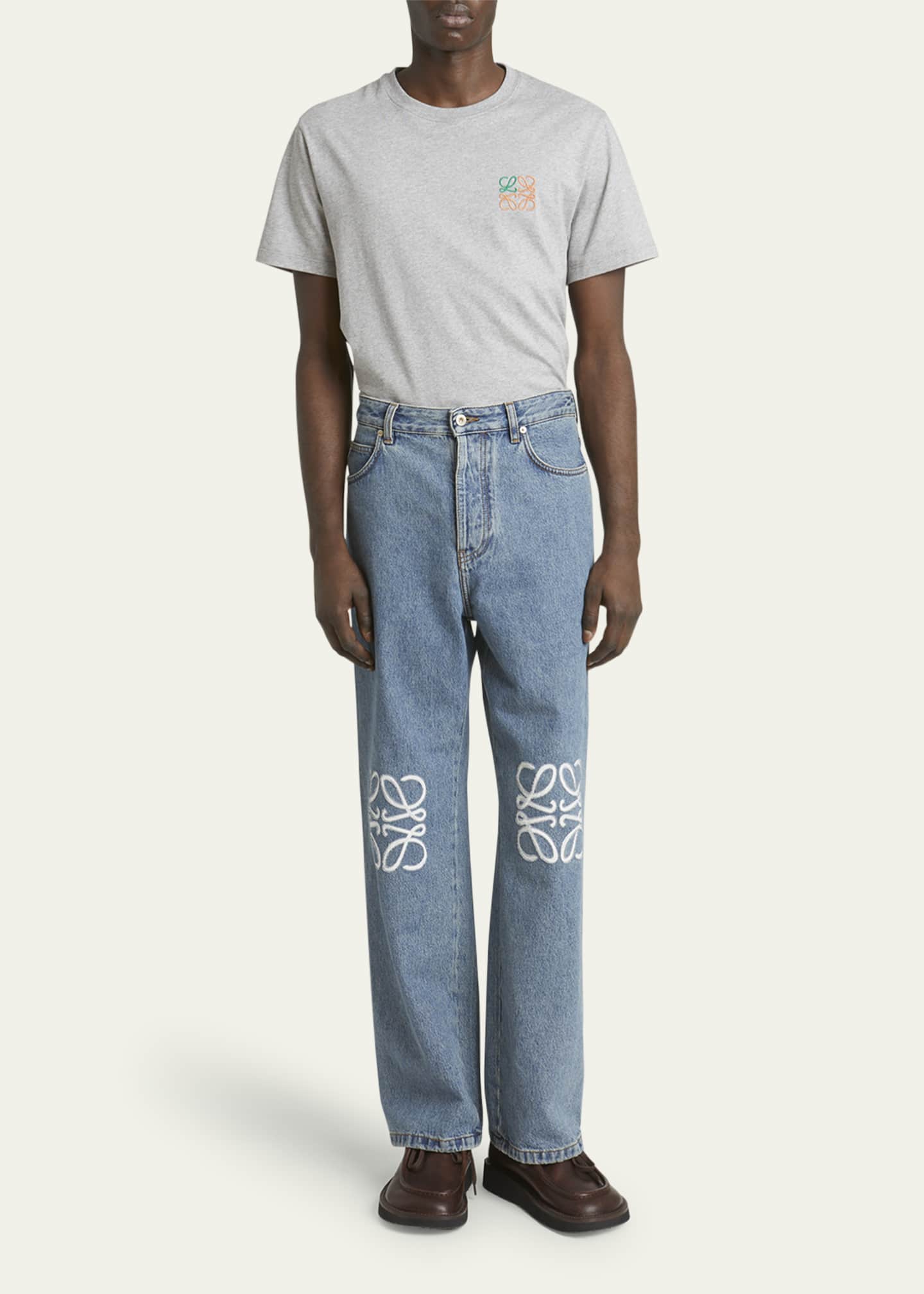 Loewe Men's Anagram Straight-Leg Jeans Image 2 of 5