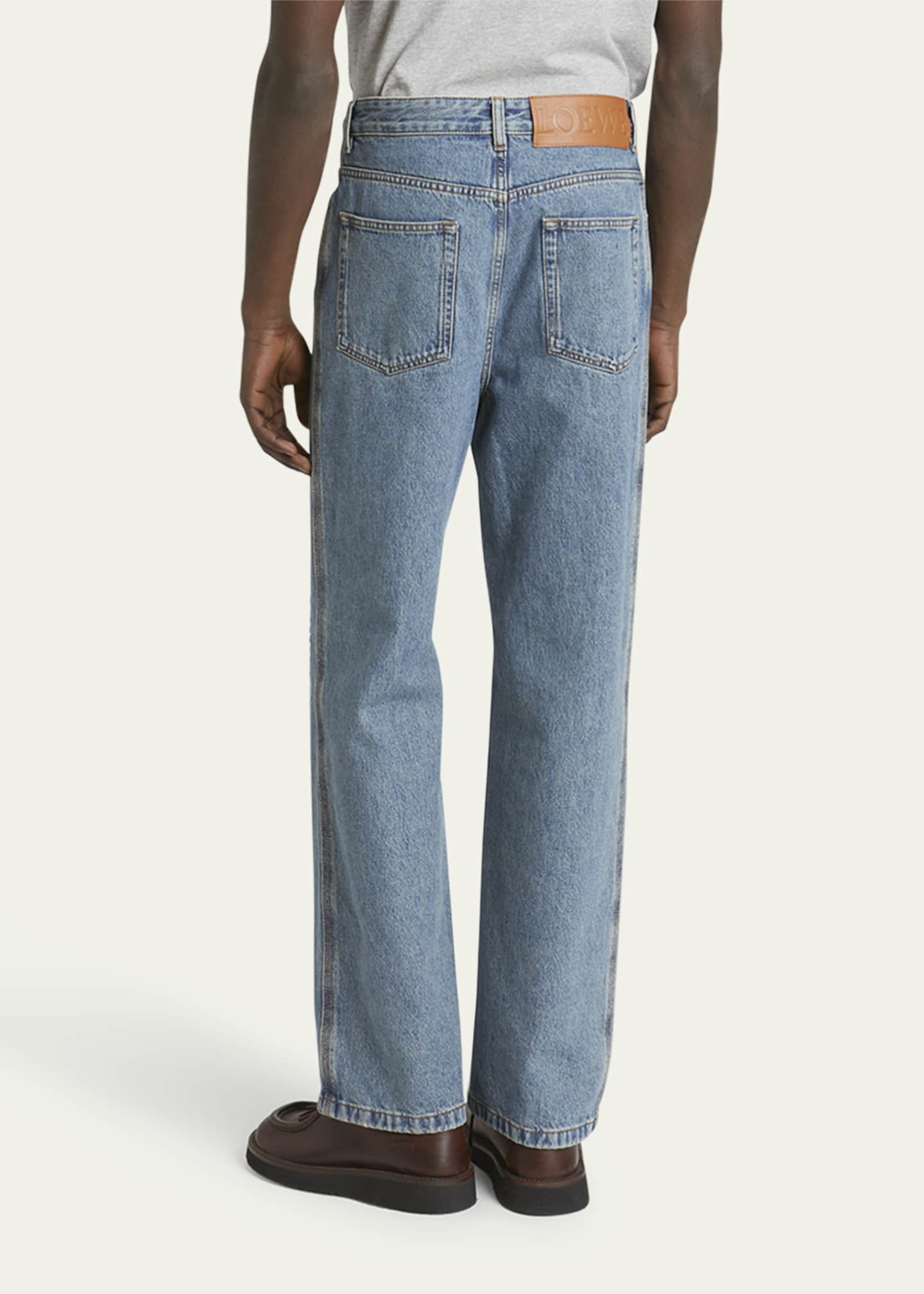 Loewe Men's Anagram Straight-Leg Jeans Image 3 of 5