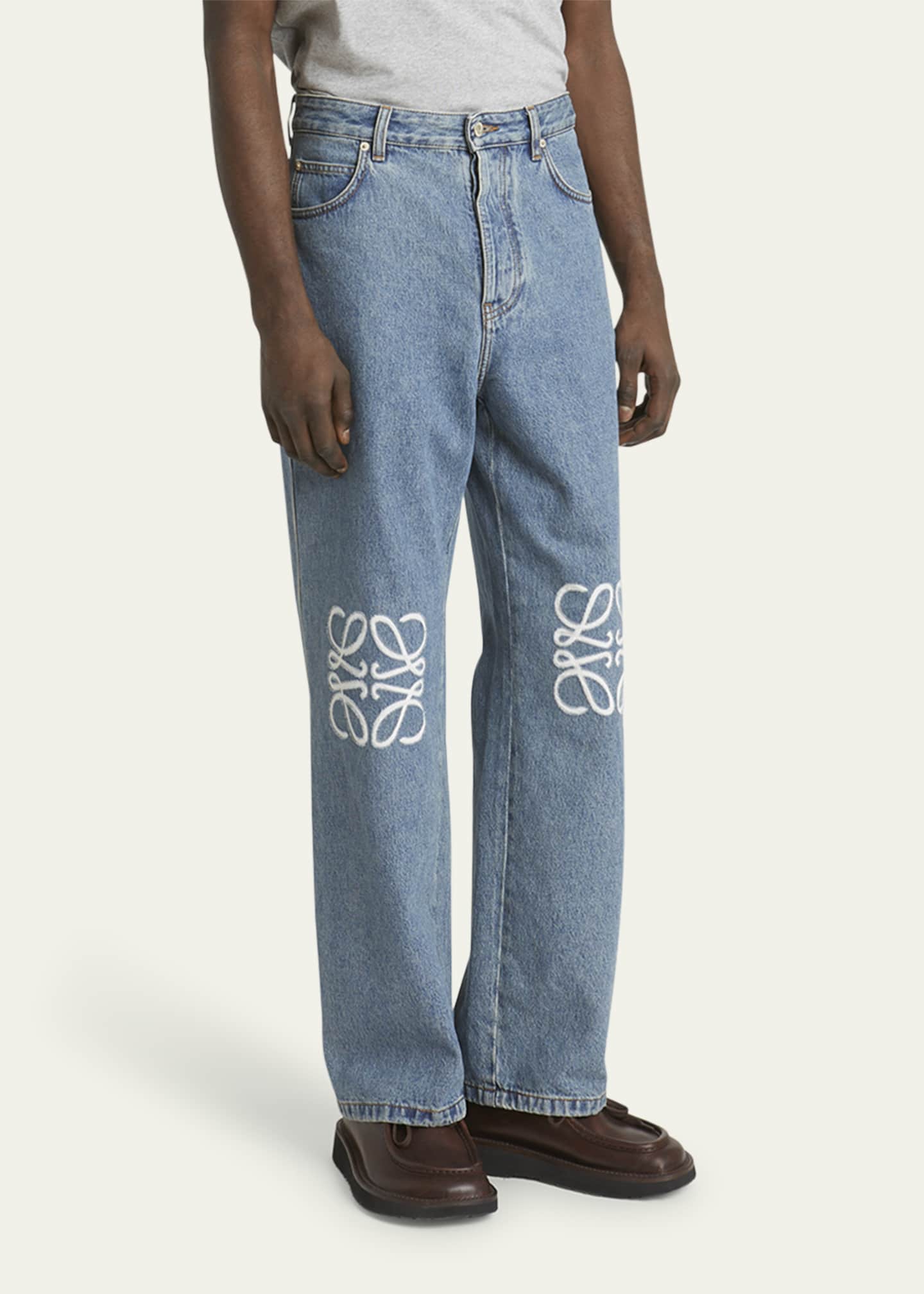 Loewe Men's Anagram Straight-Leg Jeans Image 4 of 5