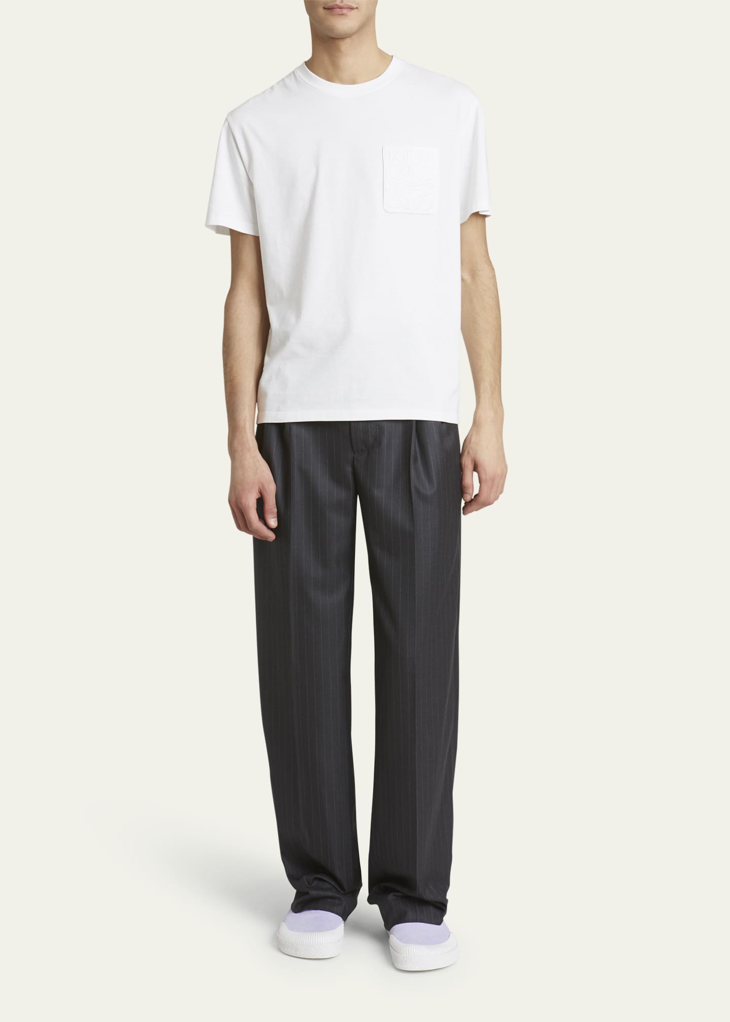 Loewe Men's Embroidered Anagram Pocket T-Shirt Image 2 of 5