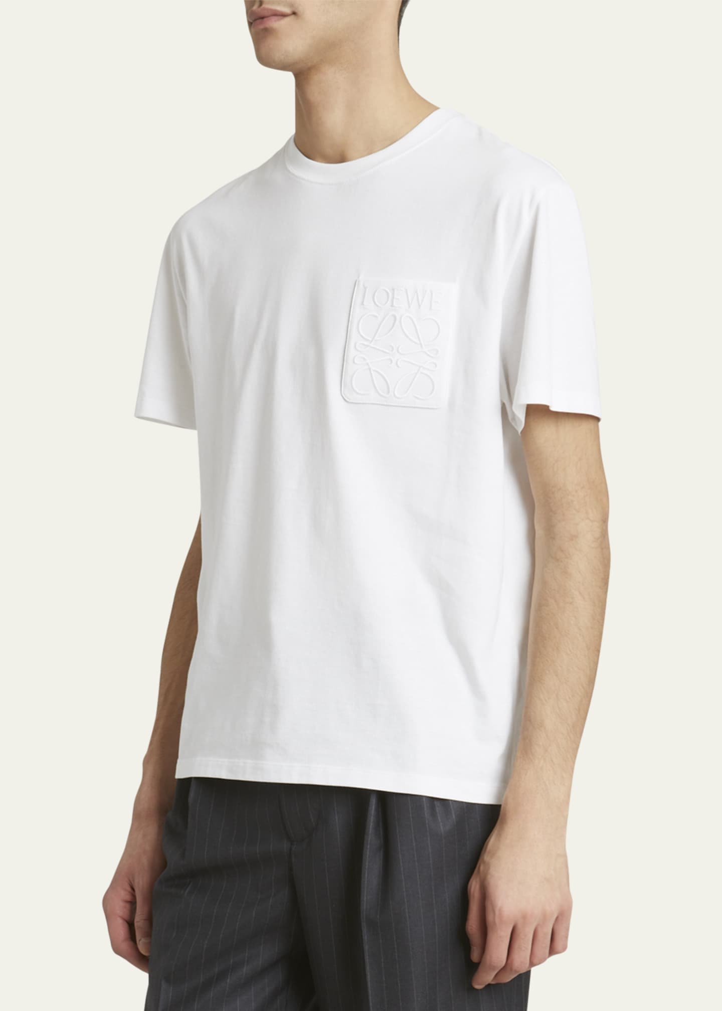 Loewe Men's Embroidered Anagram Pocket T-Shirt Image 4 of 5