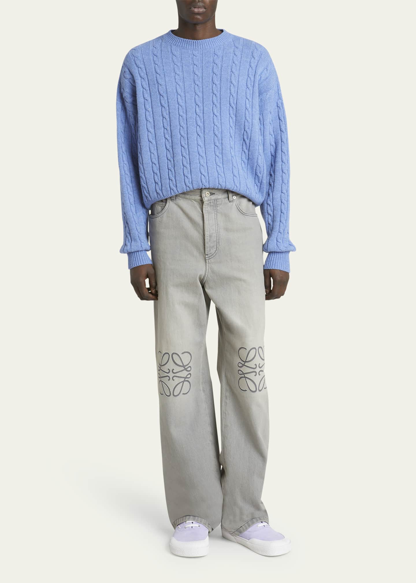 Loewe Men's Anagram Straight-Leg Jeans Image 2 of 5