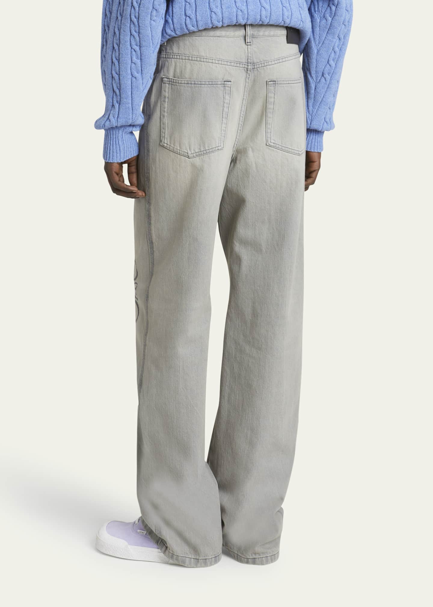 Loewe Men's Anagram Straight-Leg Jeans Image 3 of 5