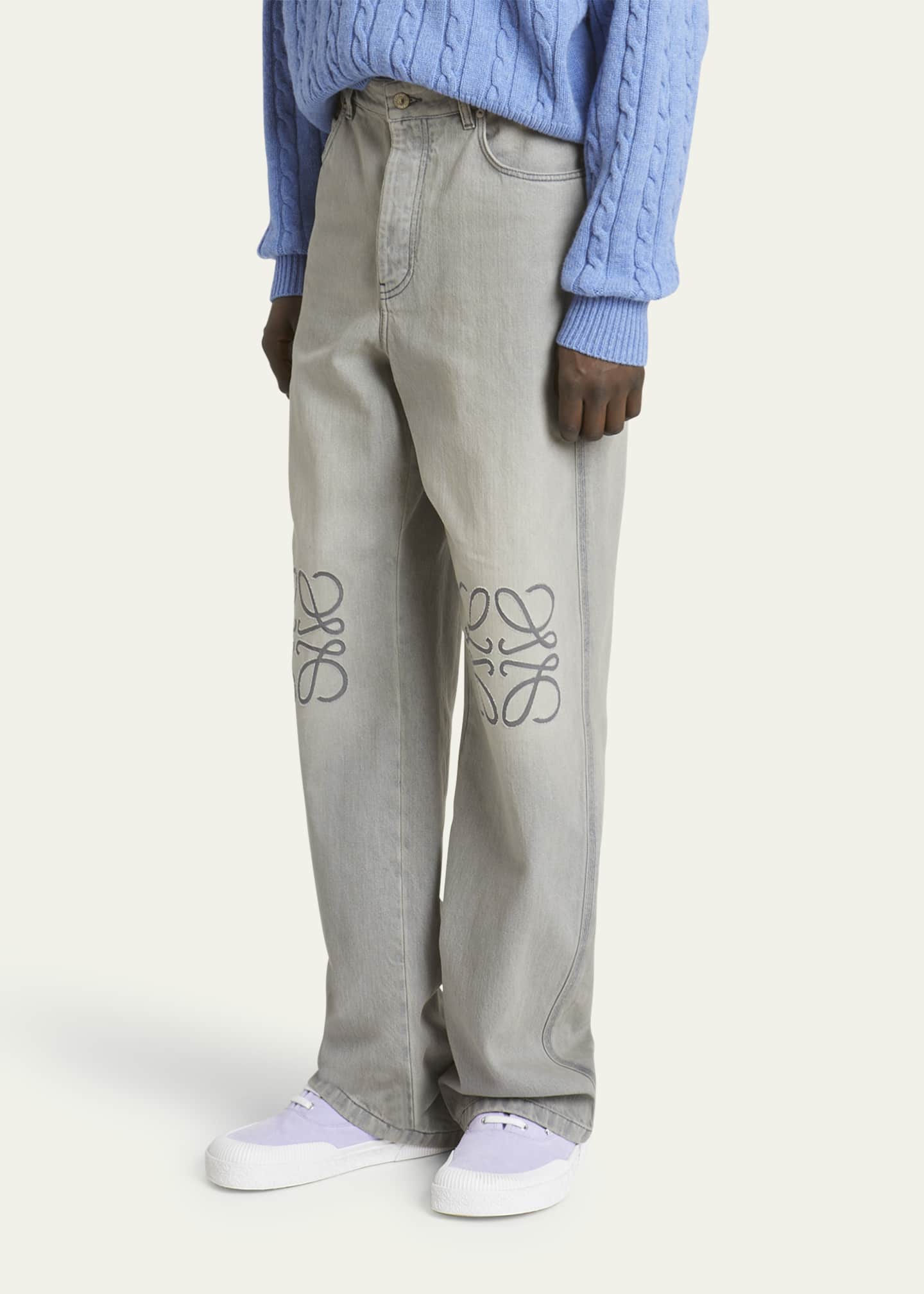 Loewe Men's Anagram Straight-Leg Jeans Image 4 of 5