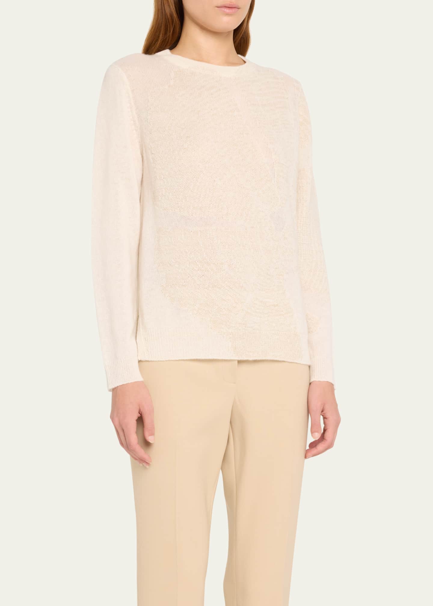 Lafayette 148 New York Cashmere Textured Intarsia Sweater Image 4 of 5
