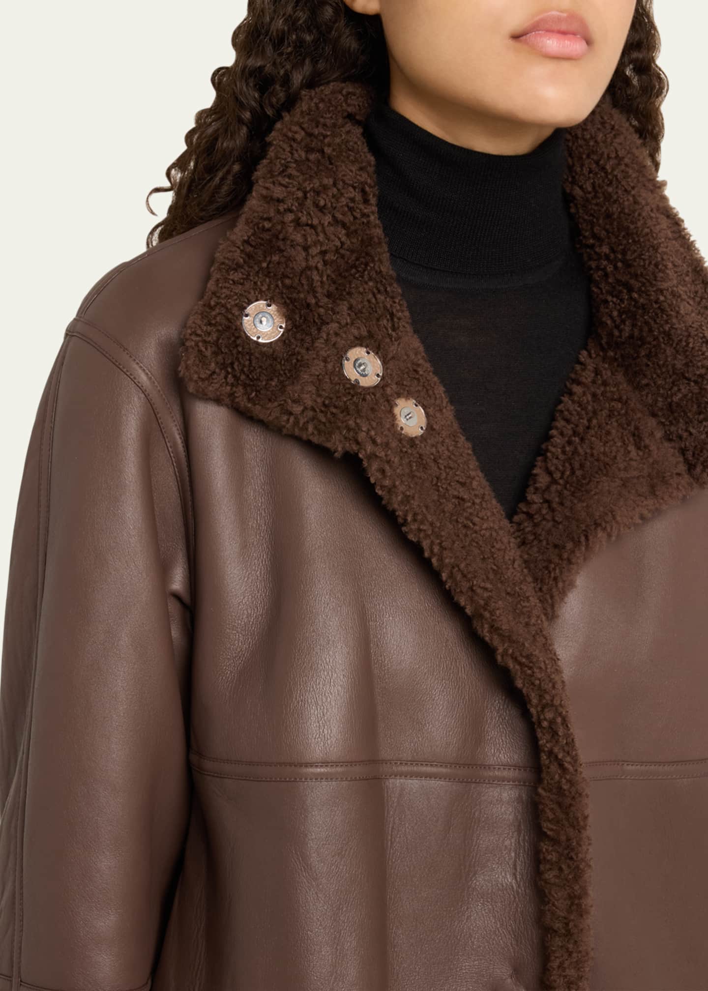 Lafayette 148 New York Reversible Leather Sheep Shearling Coat Bergdorf Goodman