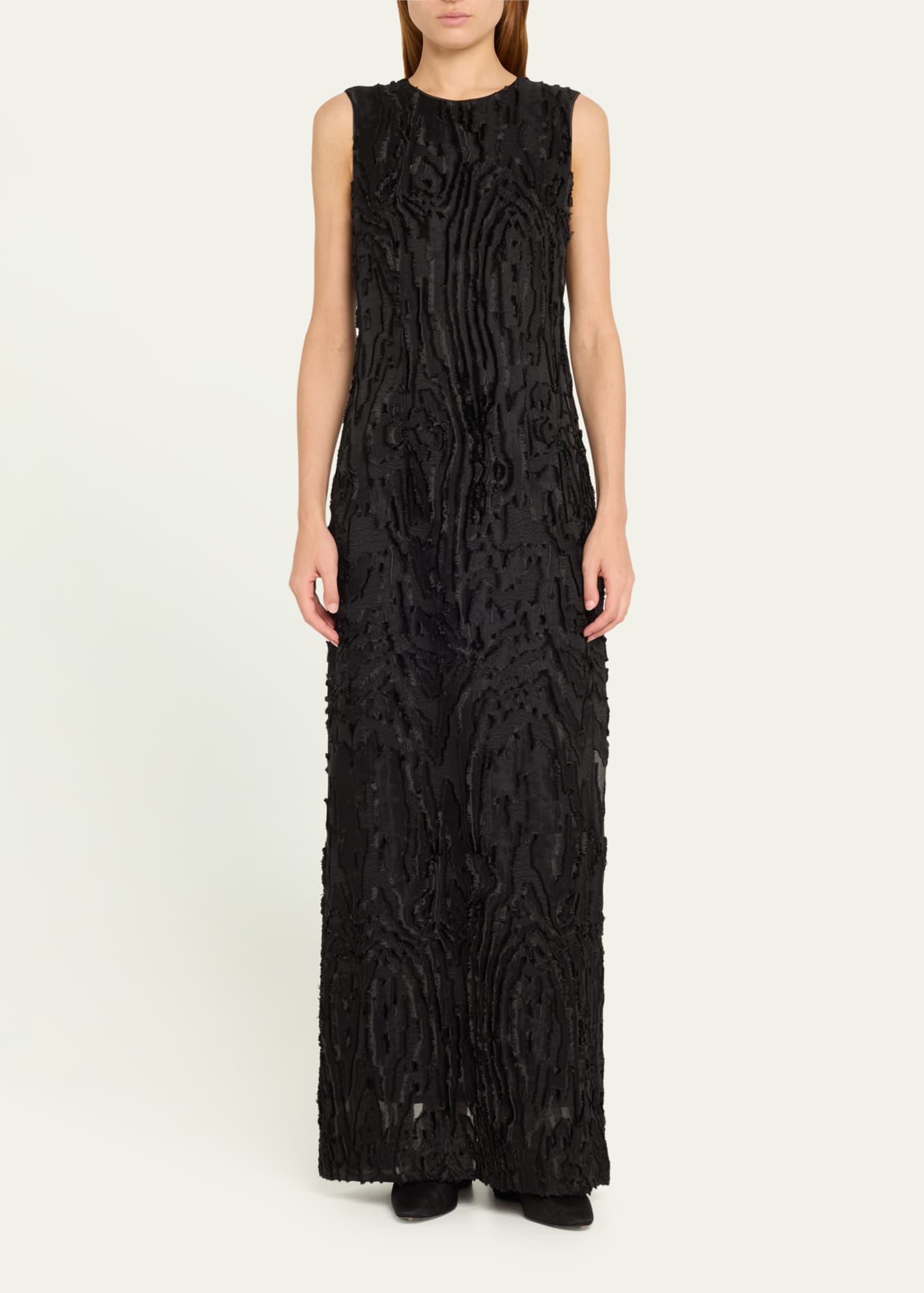 Lafayette 148 New York Fringed Jacquard Column Gown Image 2 of 5