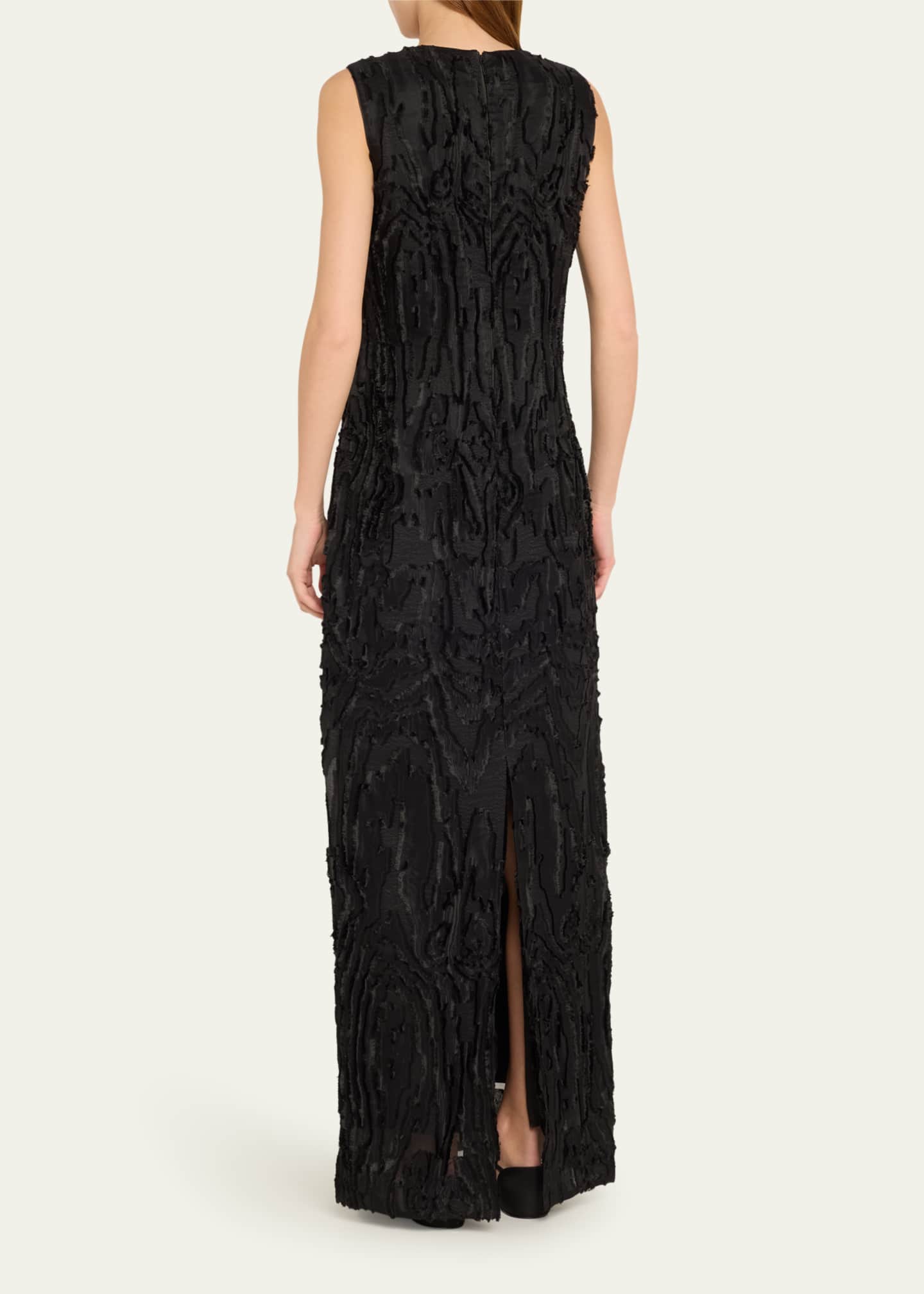 Lafayette 148 New York Fringed Jacquard Column Gown Image 3 of 5