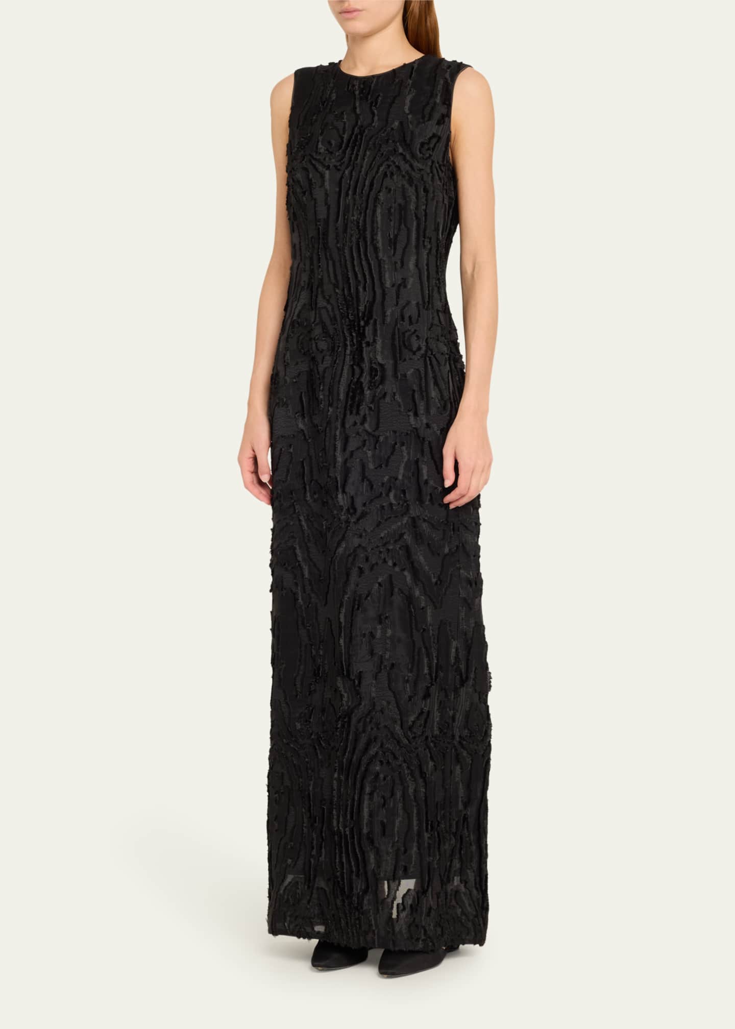 Lafayette 148 New York Fringed Jacquard Column Gown Image 4 of 5