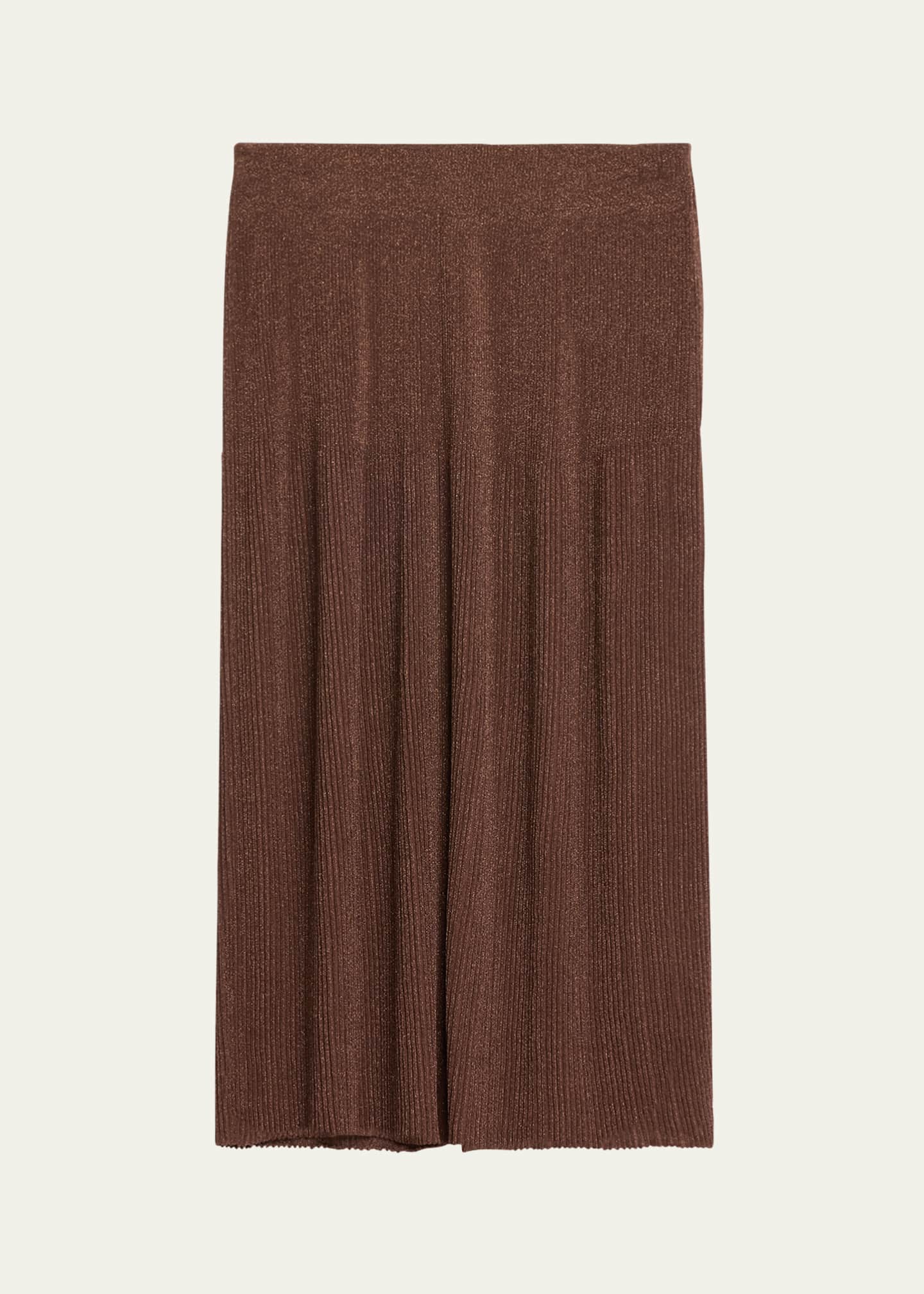 Lafayette 148 New York Ribbed Shimmer Knit Midi Skirt Image 1 of 5