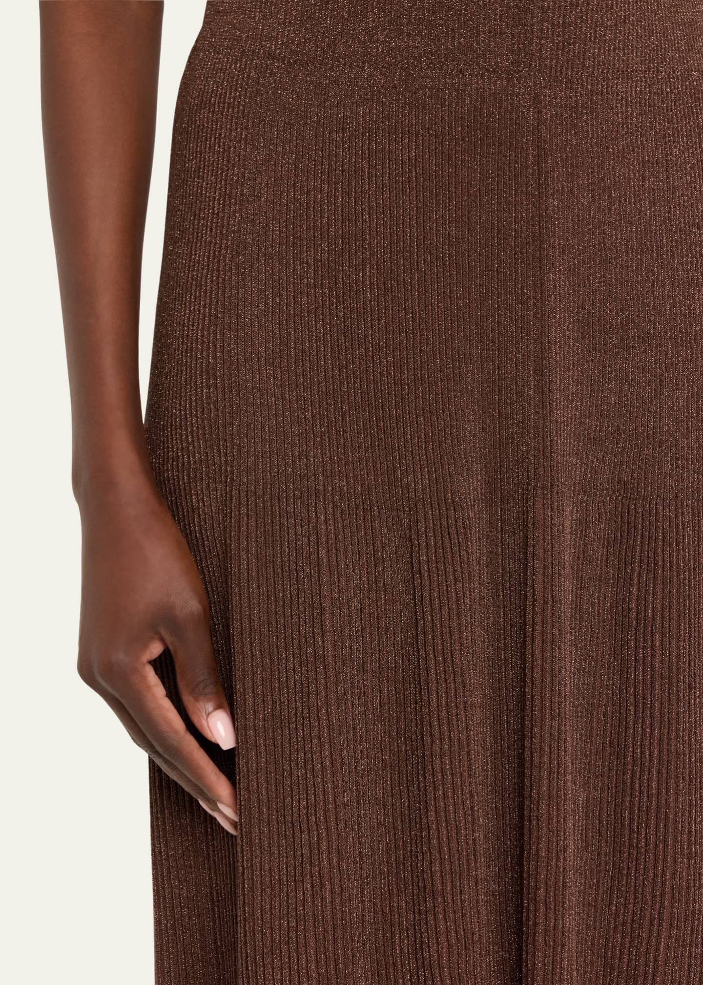 Lafayette 148 New York Ribbed Shimmer Knit Midi Skirt Image 5 of 5