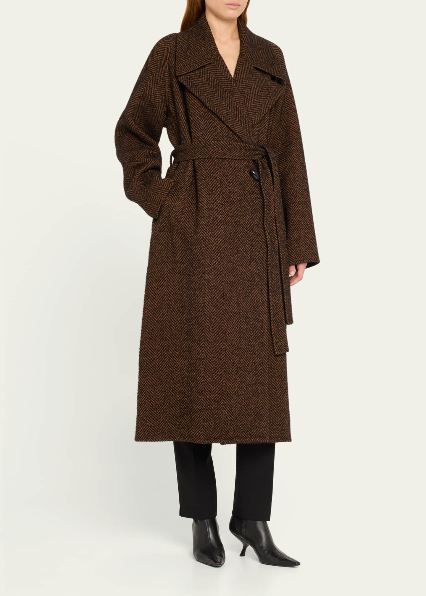 Lafayette 148 New York Chevron Alpaca Wool Coat Image 4 of 5