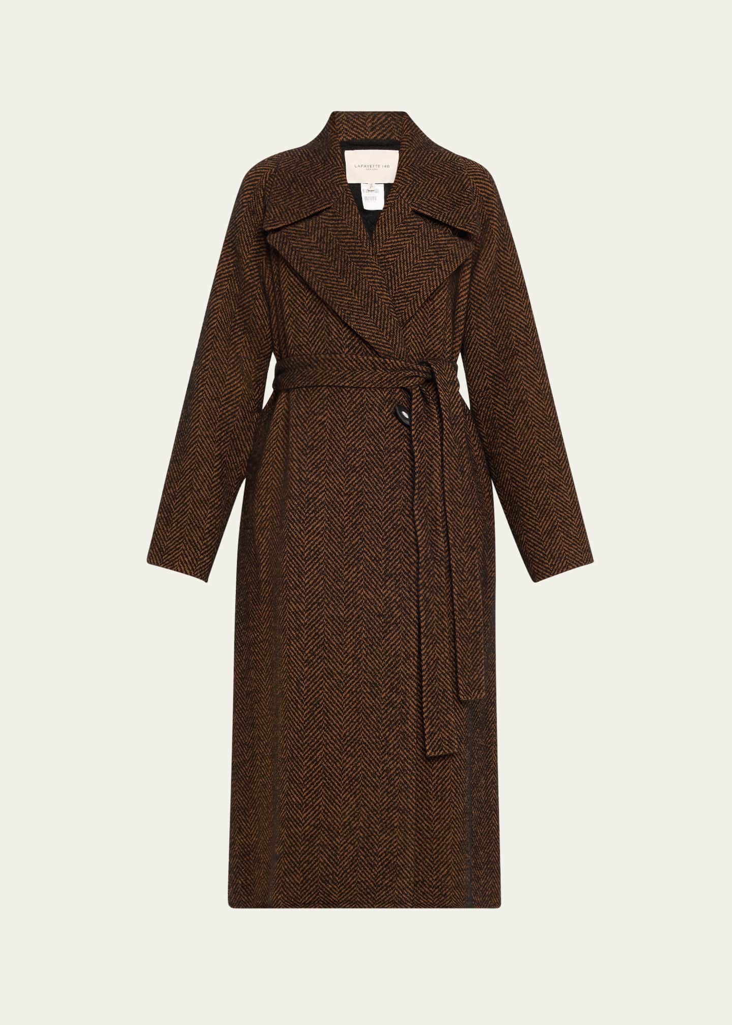 Lafayette 148 New York Chevron Alpaca Wool Coat Image 1 of 5