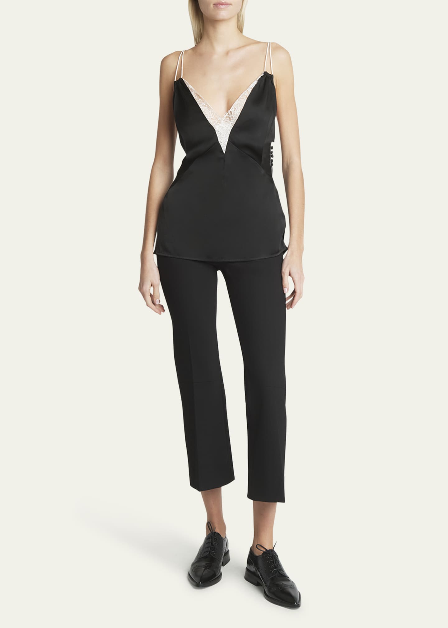 Victoria Beckham Lace Trim Double-Strap Cami Top - Bergdorf