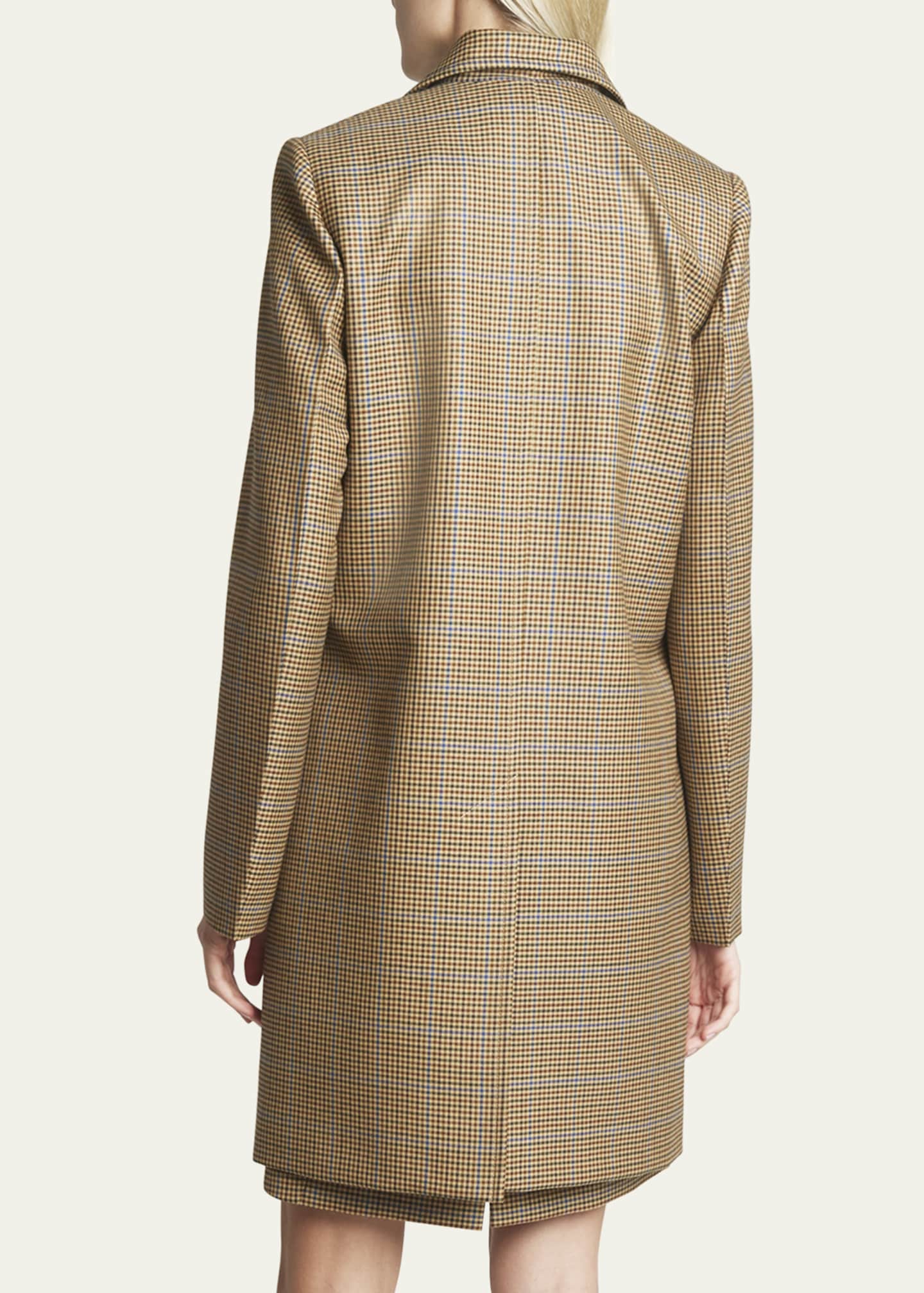 Victoria Beckham Houndstooth Tailored Wool Car Coat Image 3 of 5
