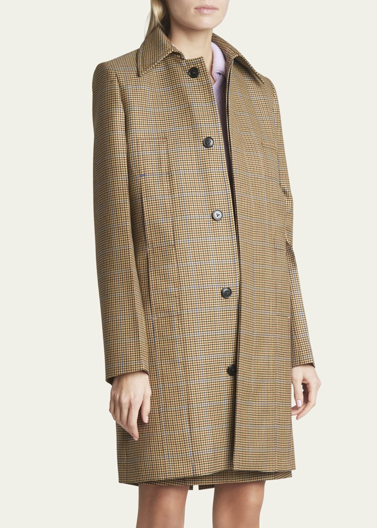 Victoria Beckham Houndstooth Tailored Wool Car Coat Image 4 of 5