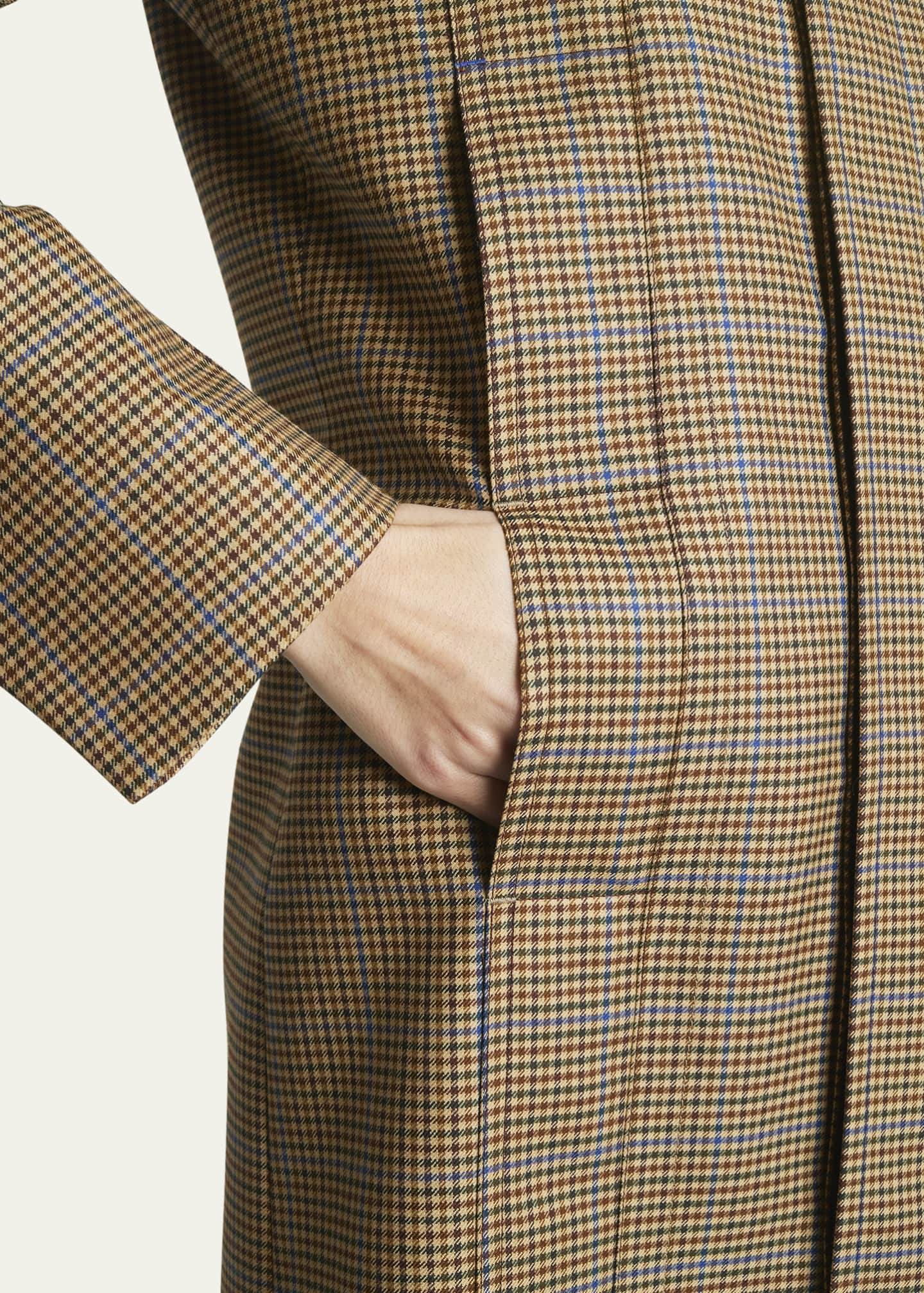 Victoria Beckham Houndstooth Tailored Wool Car Coat Image 5 of 5
