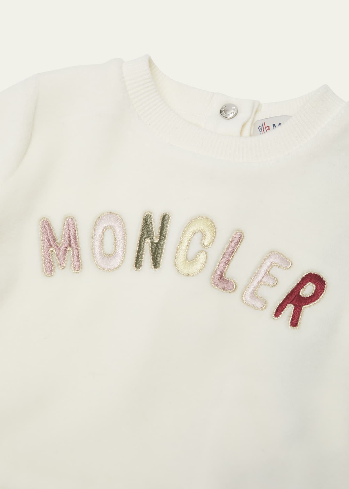 Moncler Girl's Logo-Print Embroidered Dress, Size 6M-3 Image 3 of 3