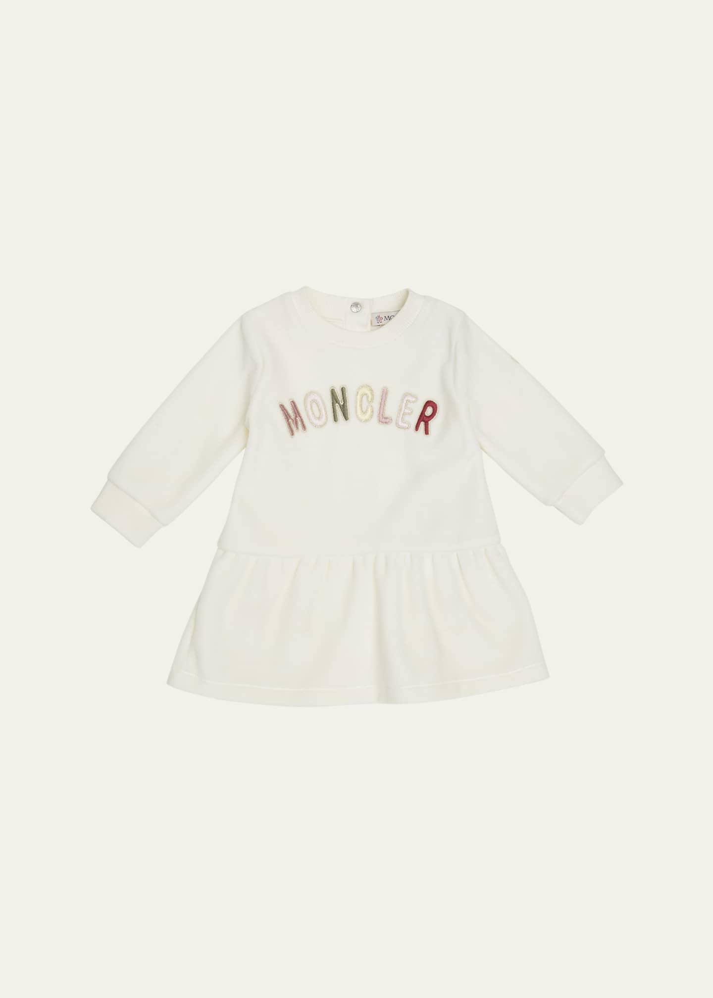Moncler Girl's Logo-Print Embroidered Dress, Size 6M-3 Image 1 of 3
