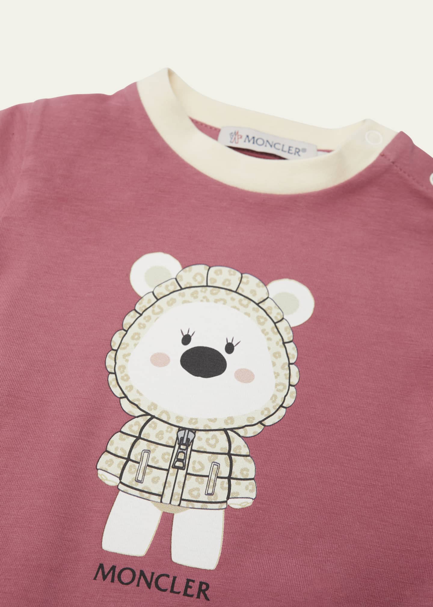 Moncler Bear Graphic Logo-Print T-Shirt, Size 6M-3 Image 3 of 3