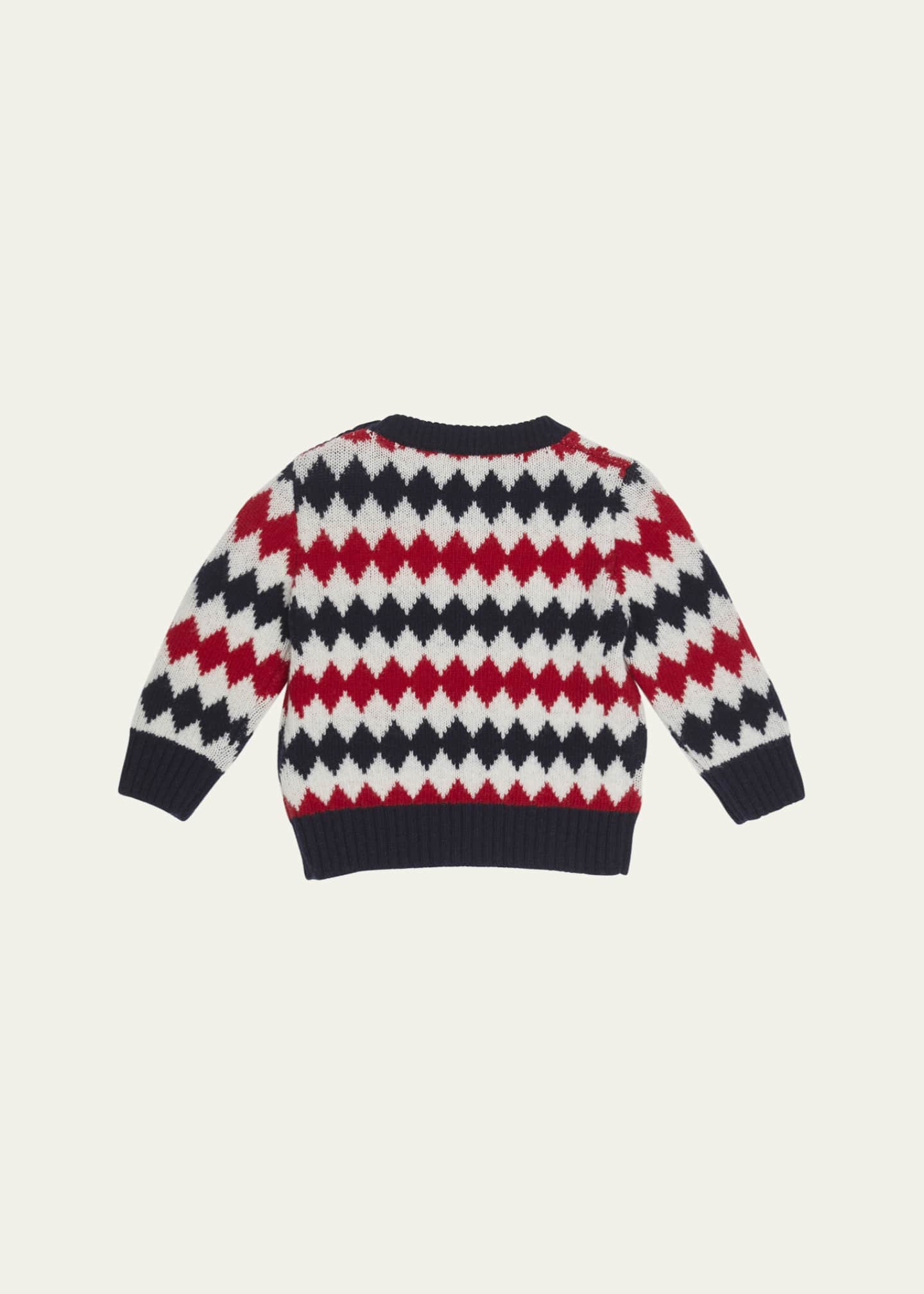Moncler Boy's Logo-Print Diamond Intarsia Sweater, Size 6M-3 Image 2 of 3