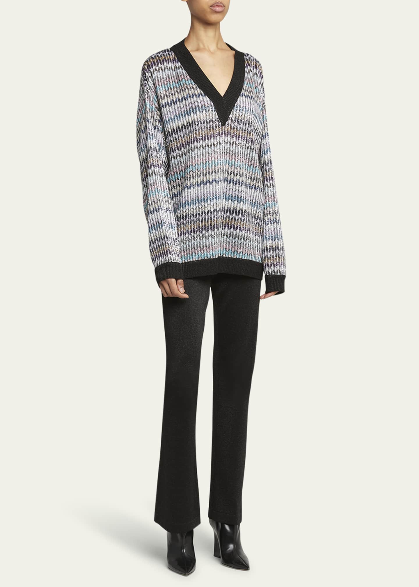 Missoni Chevron Knit V-Neck Sweater Image 2 of 5