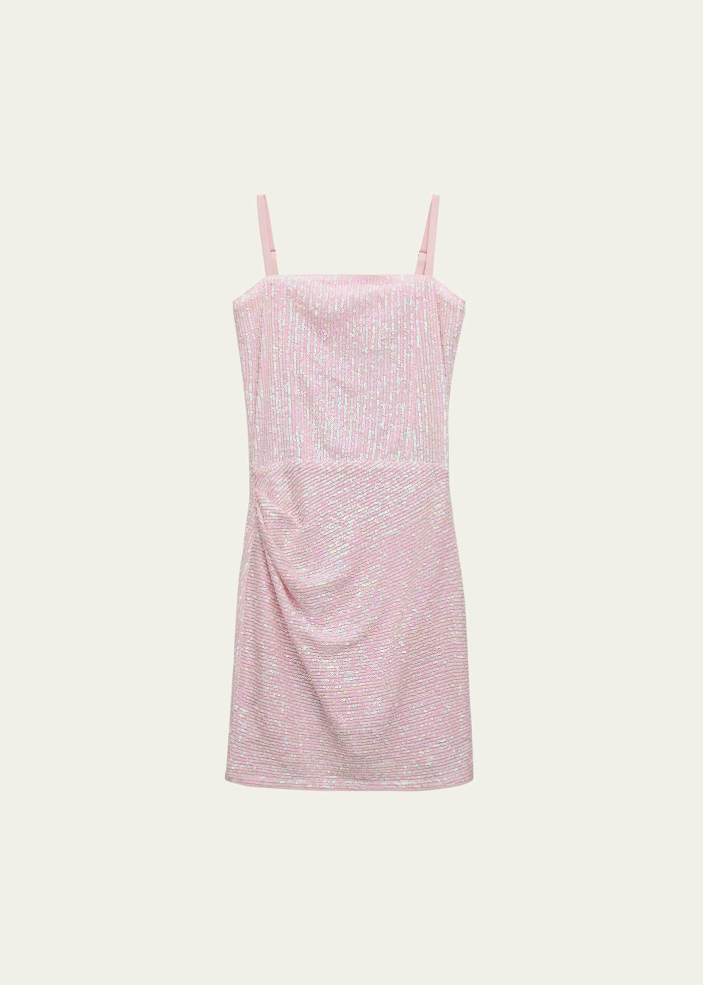KatieJ Sequin Maddy Dress, Baby Pink Sequin main image 0