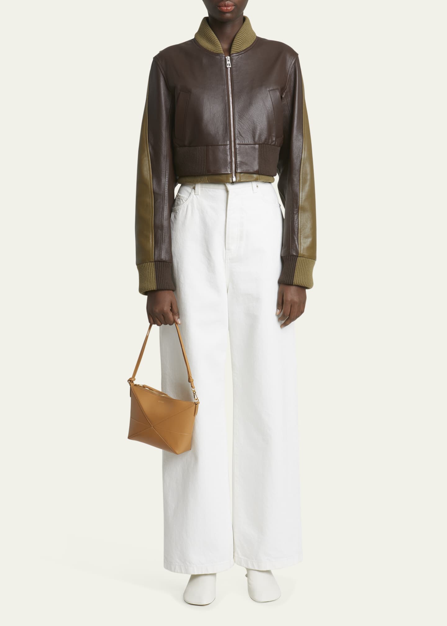 Loewe Puzzle Fold Leather Pouch Shoulder Bag Image 5 of 6