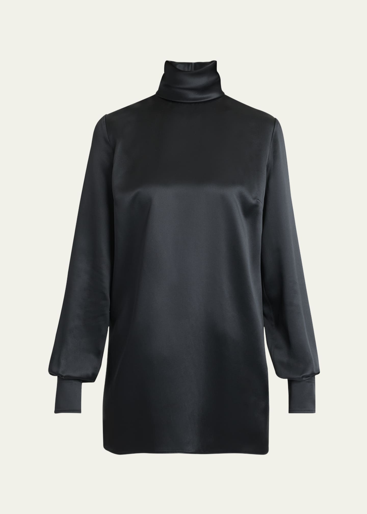 High-Neck Silk Top - Thumbnail 1