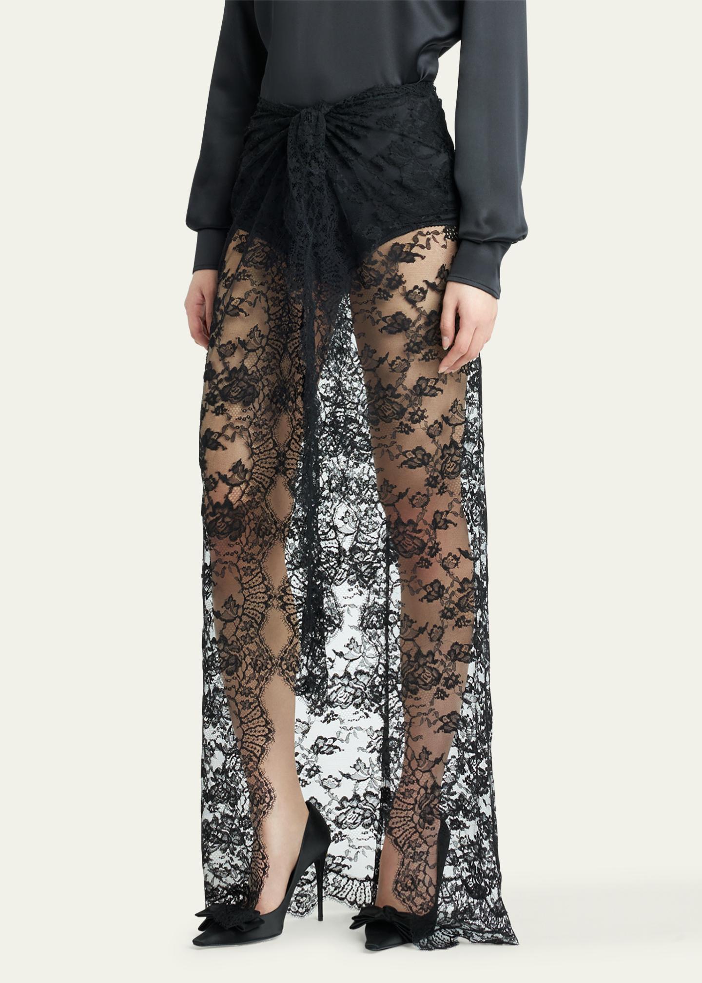 Dolce&Gabbana Chantilly Lace Scallop Maxi Skirt - Bergdorf Goodman
